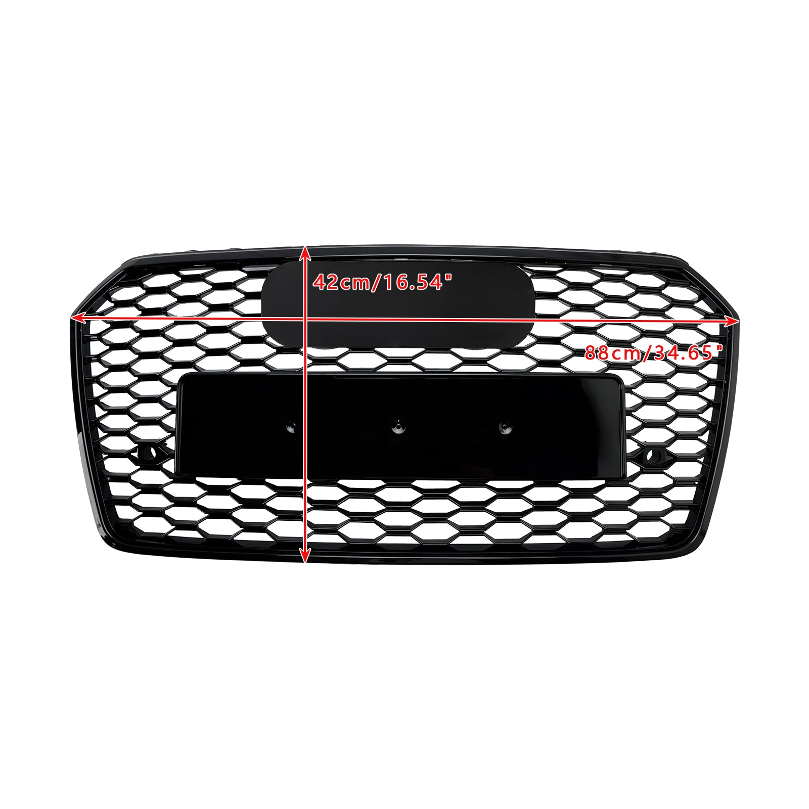Grille de pare-chocs avant en nid d';abeille de style Audi A7 C7 S7 RS7 2016-2018 noire