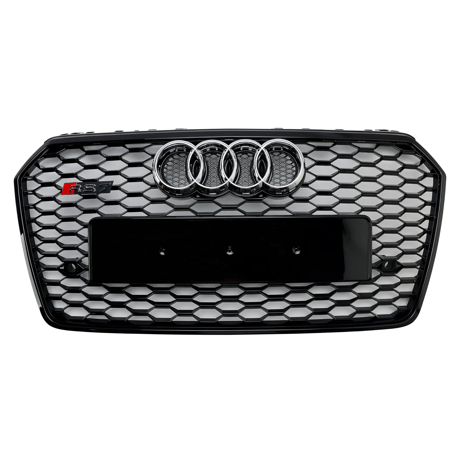 Grille de pare-chocs avant en nid d';abeille de style Audi A7 C7 S7 RS7 2016-2018 noire