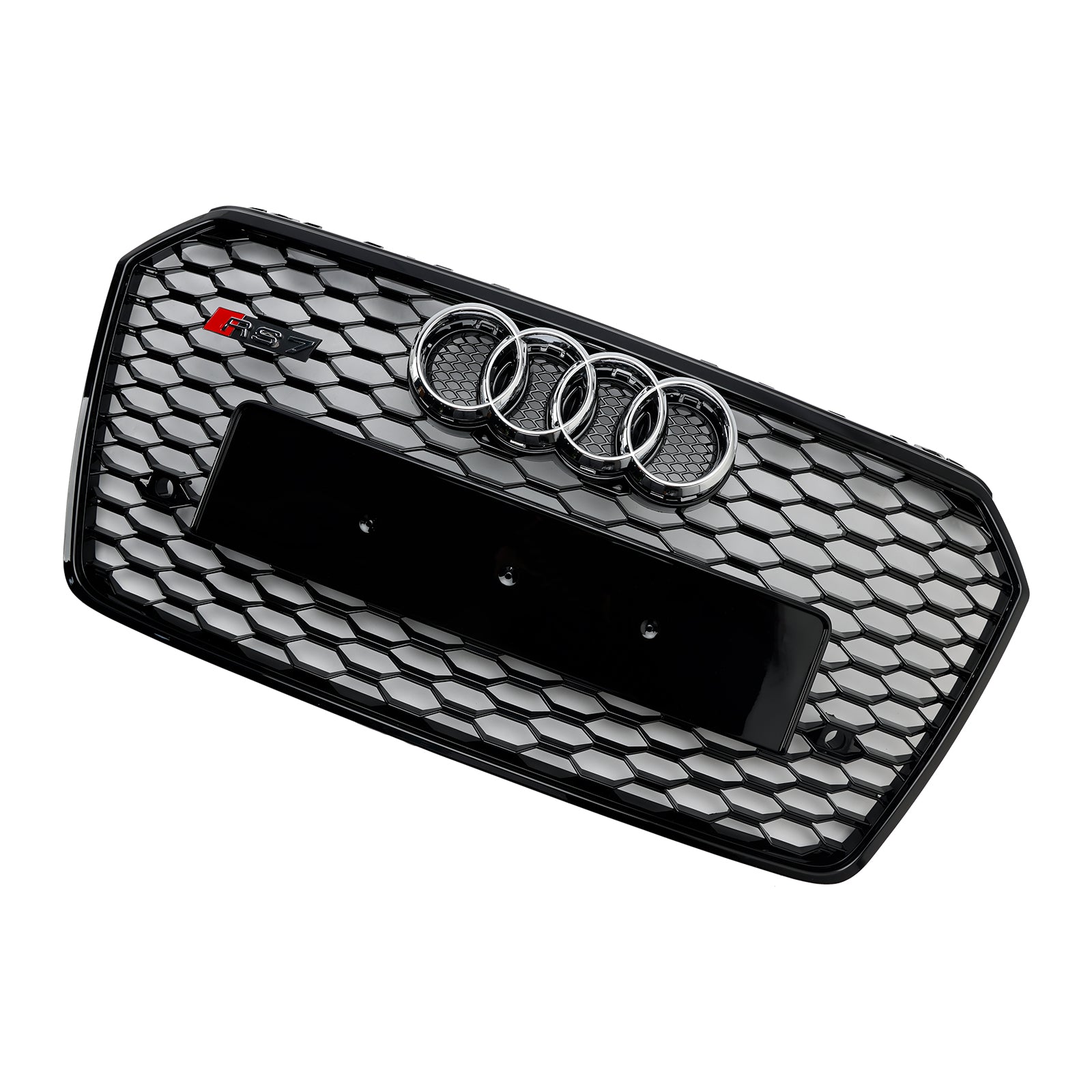 Grille de pare-chocs avant en nid d';abeille de style Audi A7 C7 S7 RS7 2016-2018 noire