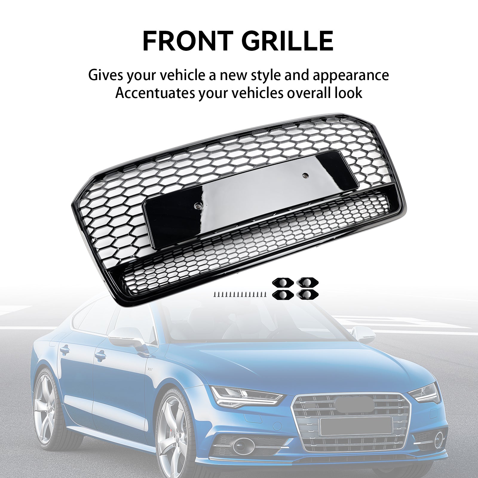 Audi A7 C7 S7 RS7 2016-2018 Zwart honingraatstijl voorbumpergrille