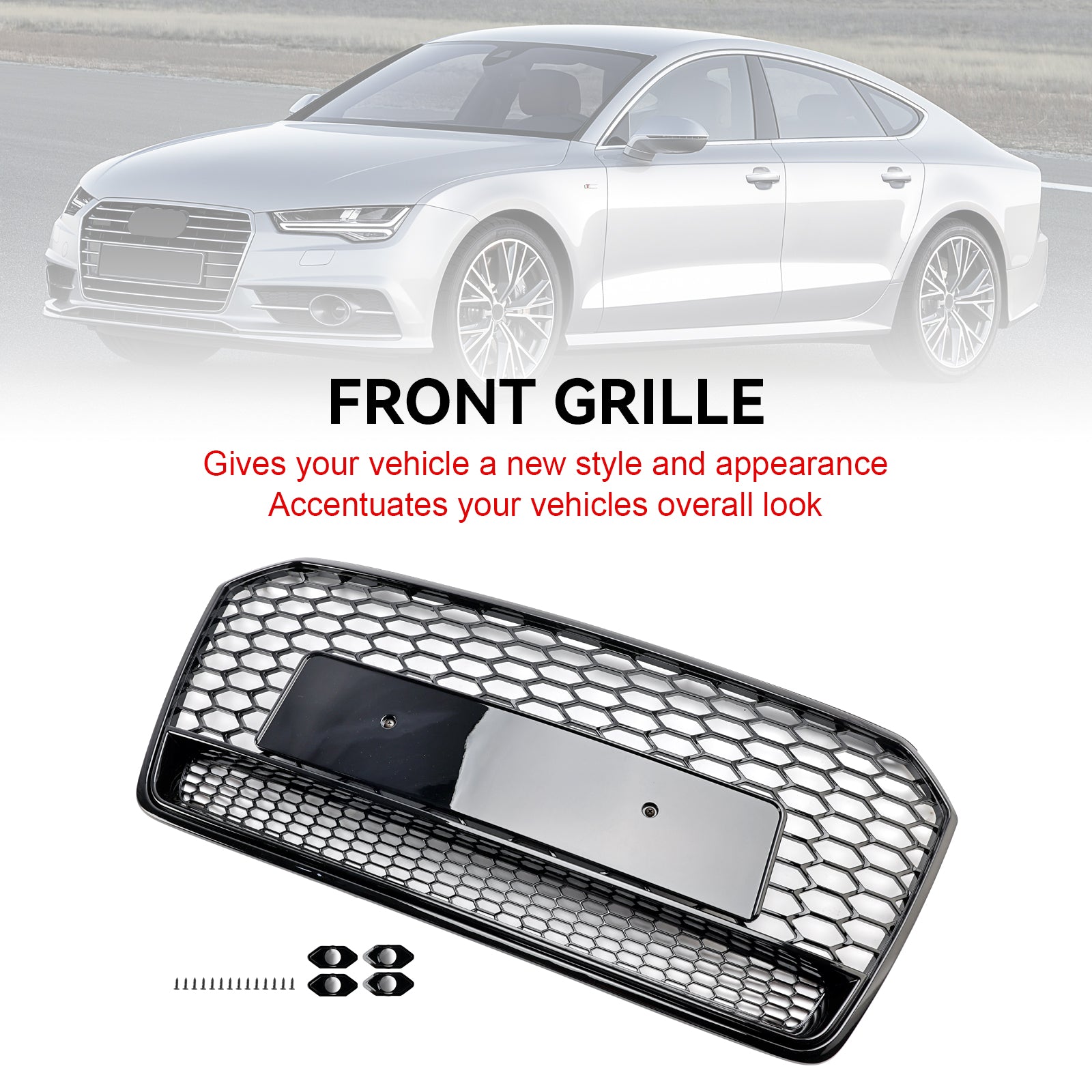 Audi A7 C7 S7 RS7 2016-2018 Zwart honingraatstijl voorbumpergrille