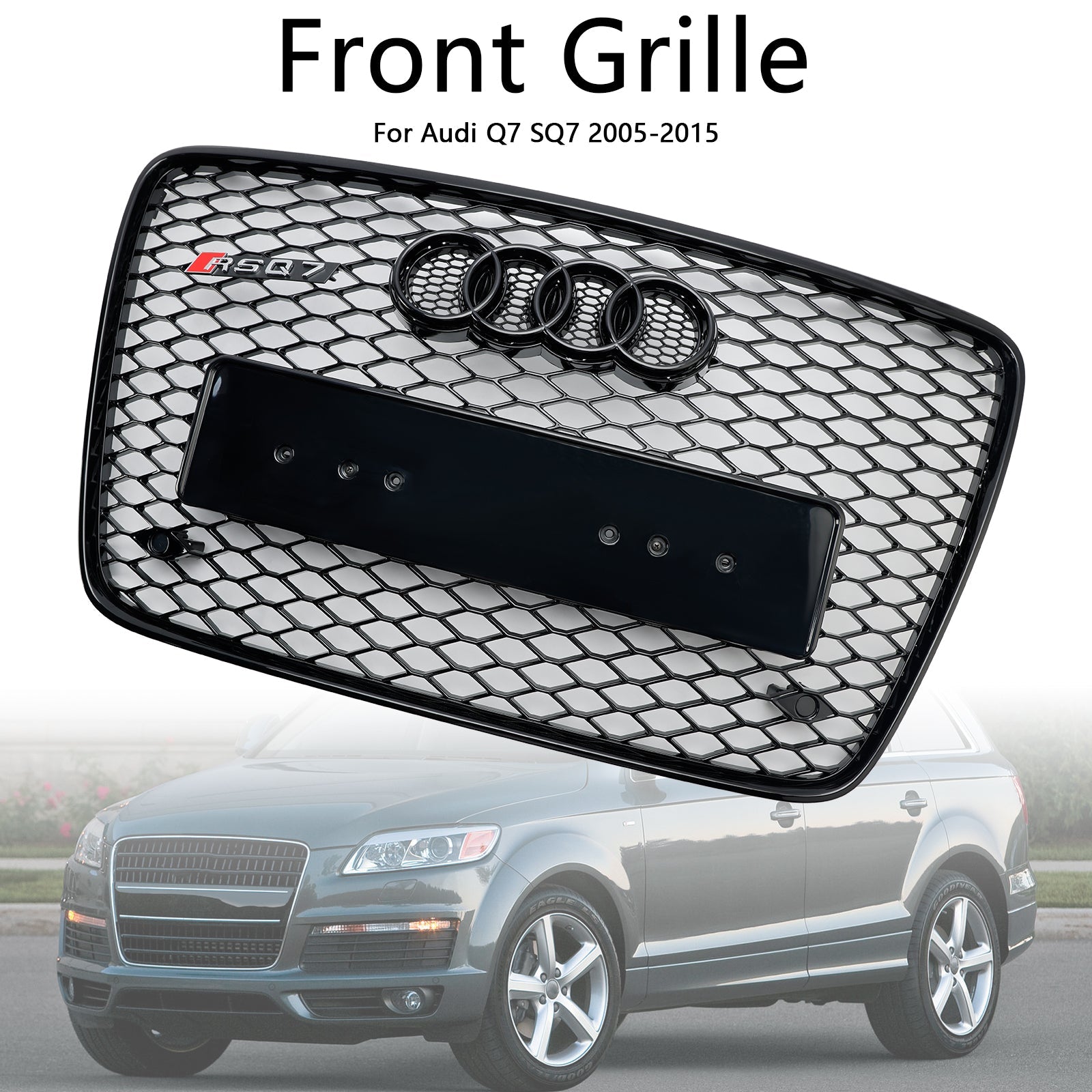 Grille de ventilation de radiateur de pare-chocs avant noir brillant Audi Q7 2005-2015