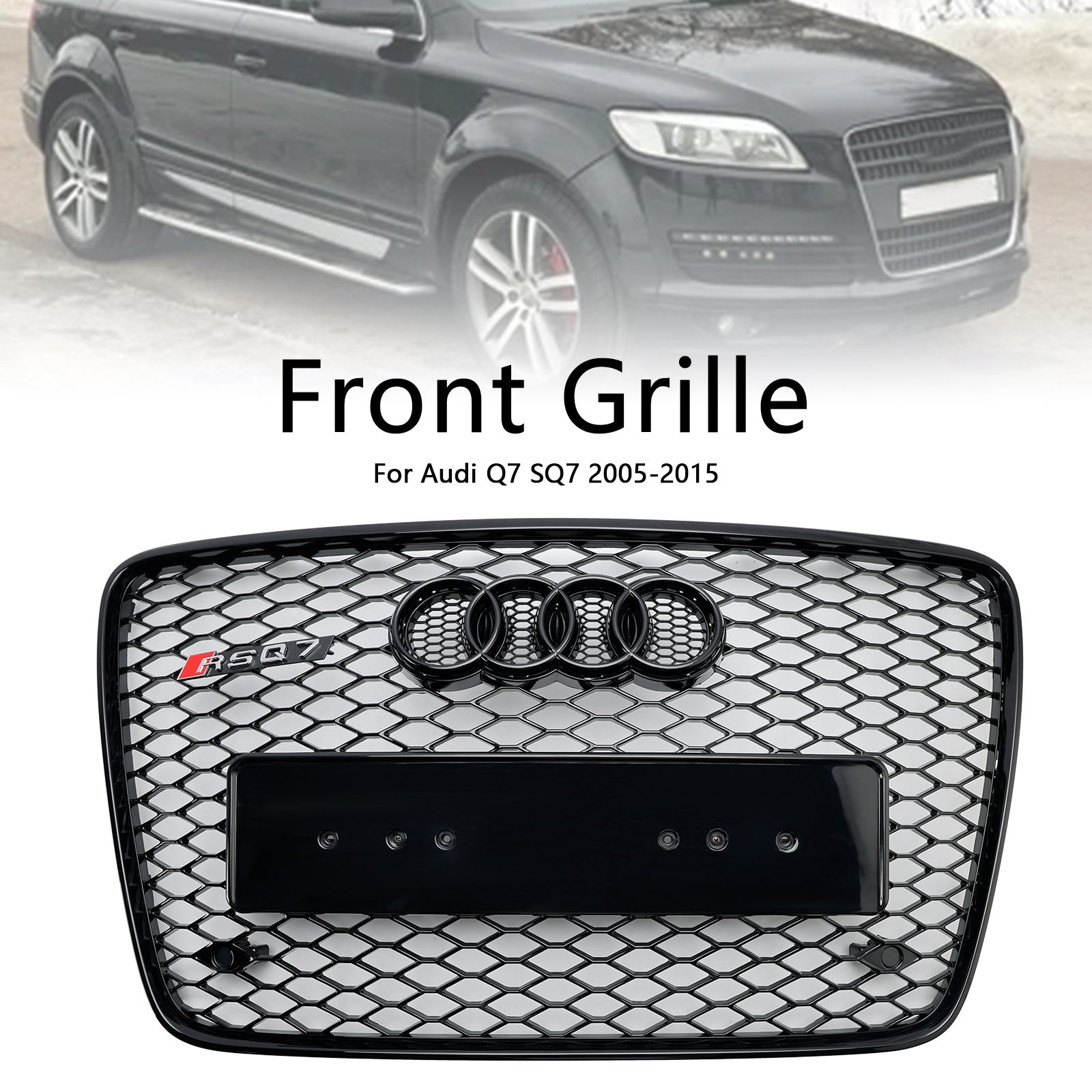 Grille de ventilation de radiateur de pare-chocs avant noir brillant Audi Q7 2005-2015