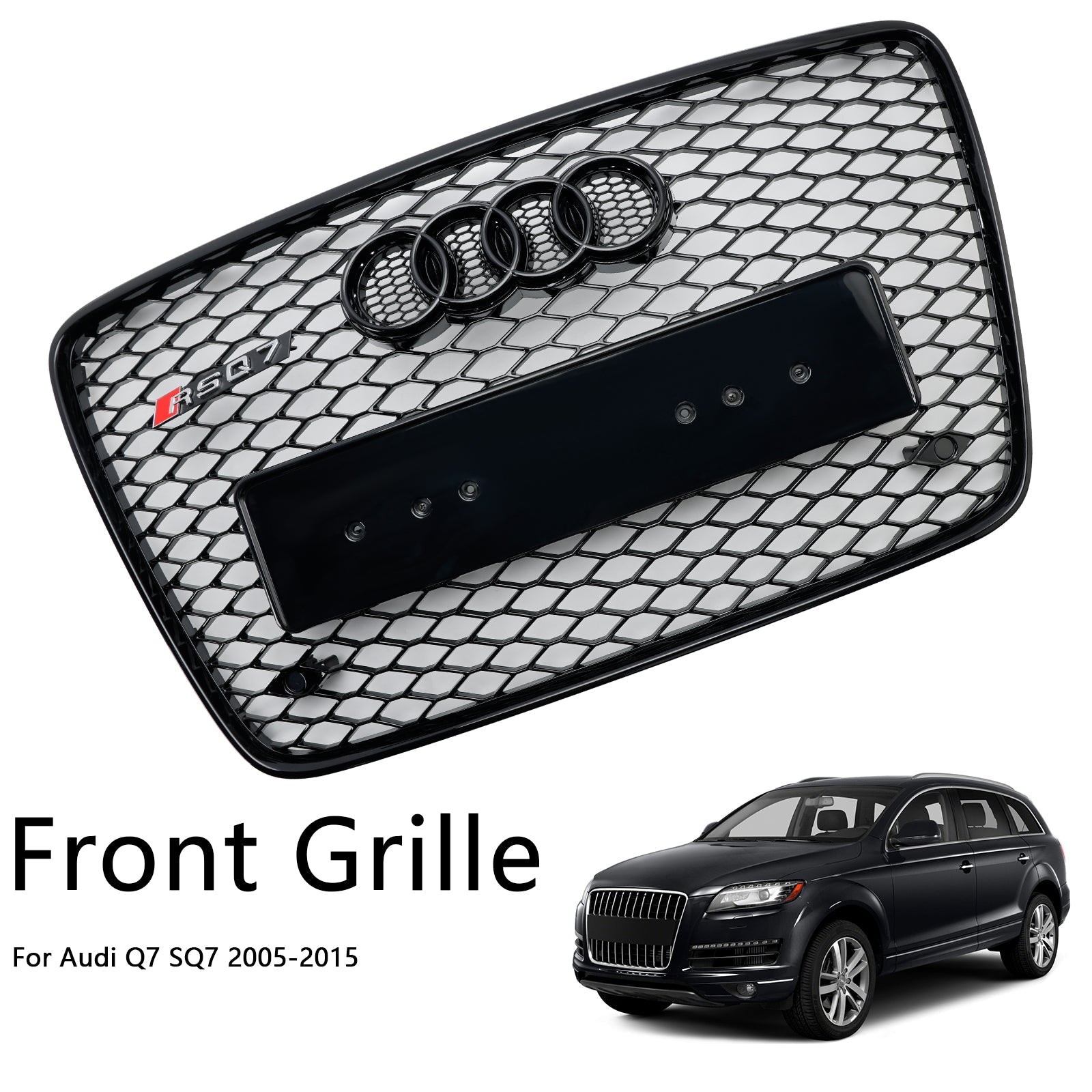 Grille de ventilation de radiateur de pare-chocs avant noir brillant Audi Q7 2005-2015