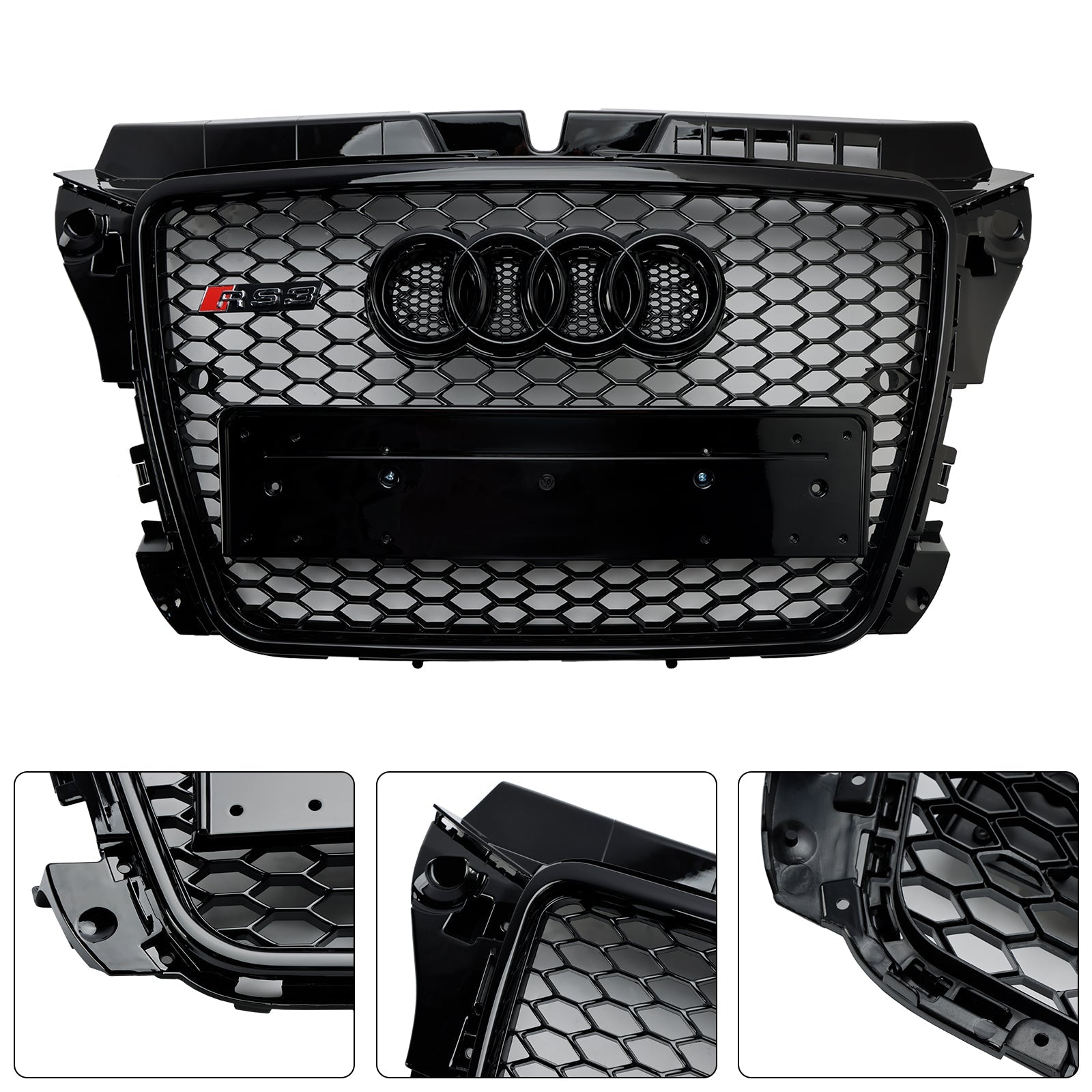 Grille de pare-chocs avant en nid d';abeille de style Audi A3 8P RS3 2008-2013