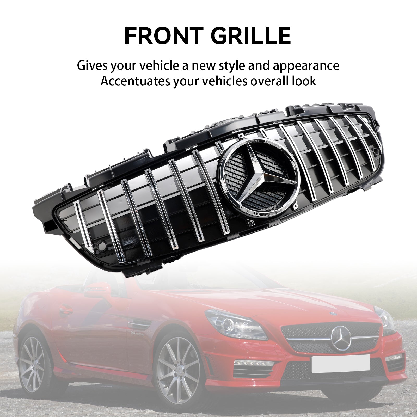 Chrome Front Radiator Grill Grill voor Mercedes SLK-Klasse R172 SLK55 2011-2016
