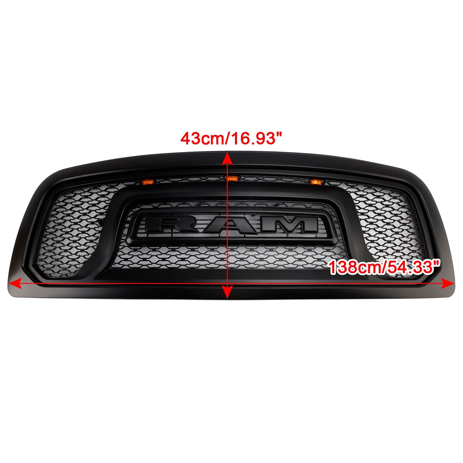 Črna maska ​​sprednjega odbijača z LED lučmi za Dodge Ram 1500 (2009-2012)