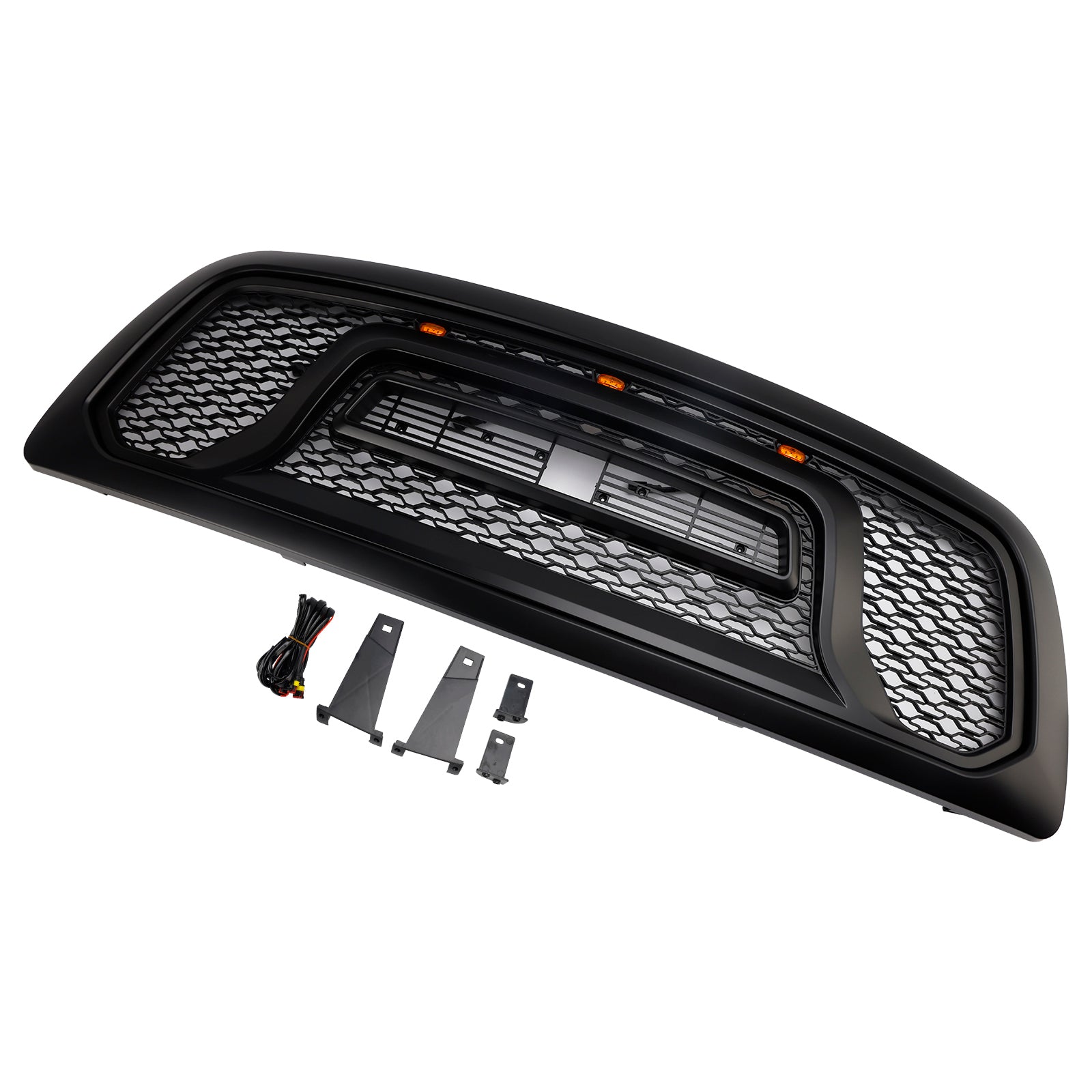 Czarna przednia osłona zderzaka z lampkami LED do Dodge Ram 1500 (2009-2012)
