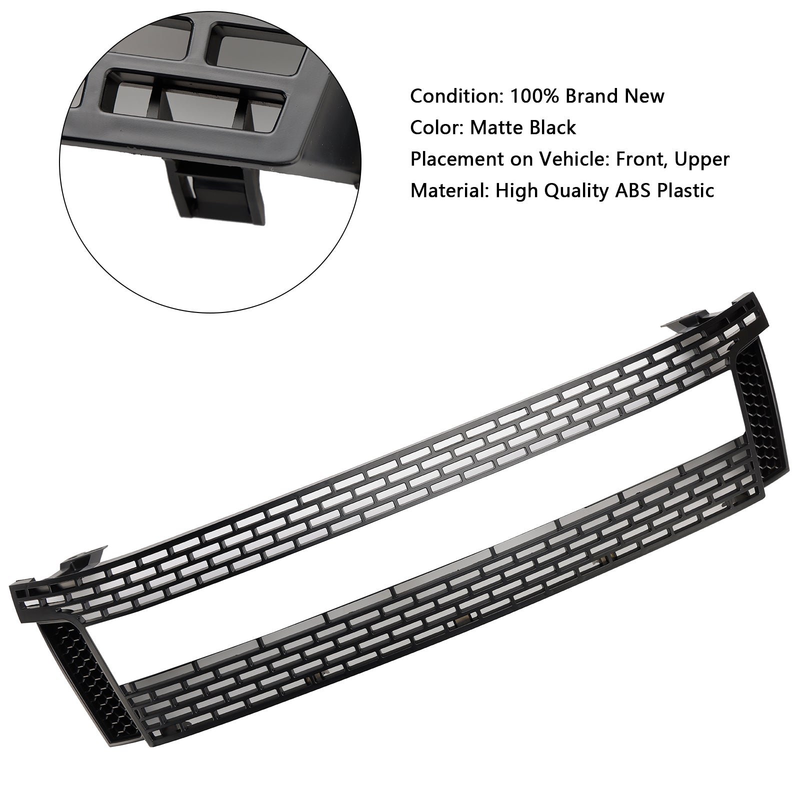 2012-2015 Ford Ranger T6 PX1 Raptor sprednja rešetka, zgornji odbijač, mat črna zamenjava rešetke z LED lučmi
