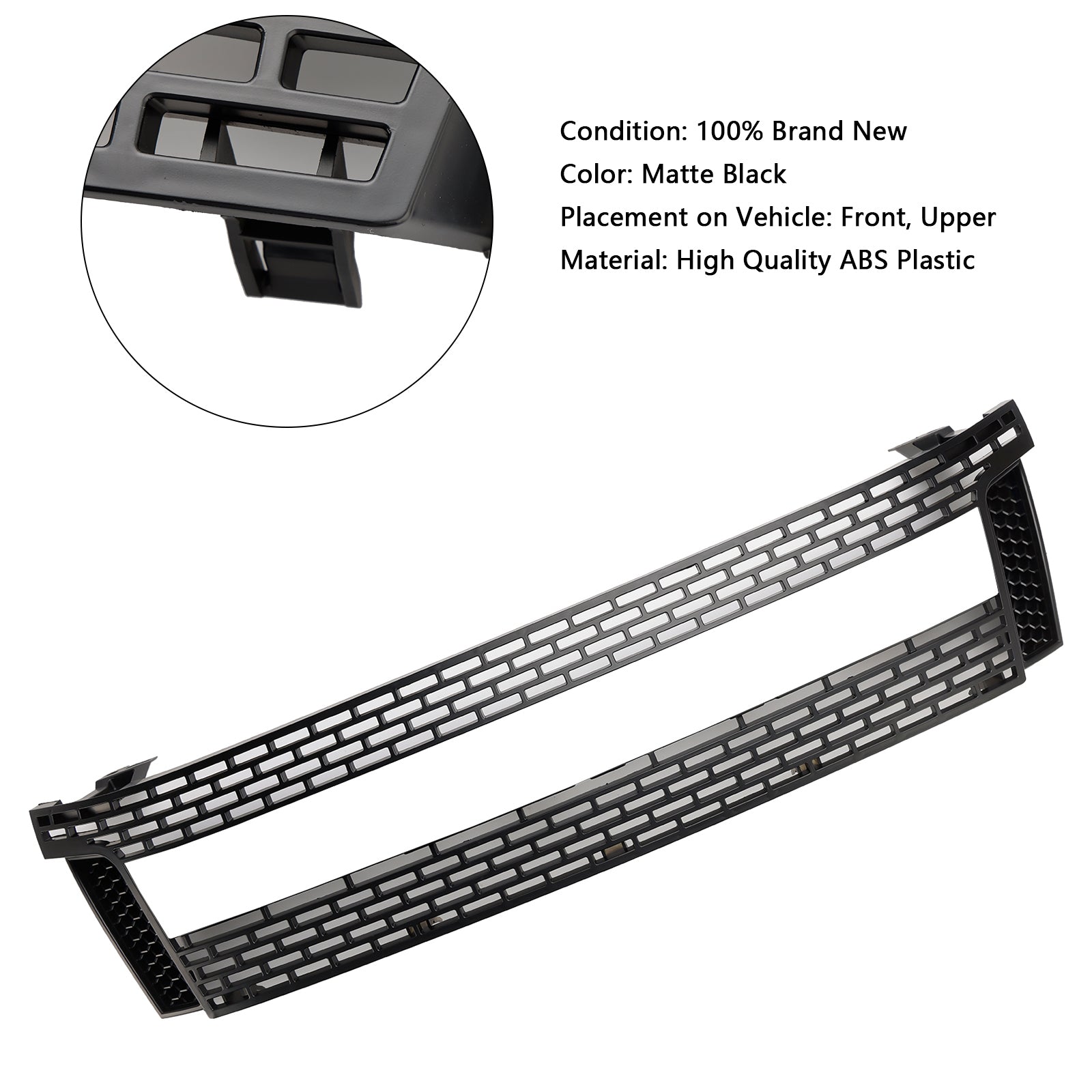 2012-2015 Ford Ranger T6 PX1 Raptor sprednja rešetka, zgornji odbijač, mat črna zamenjava rešetke z LED lučmi