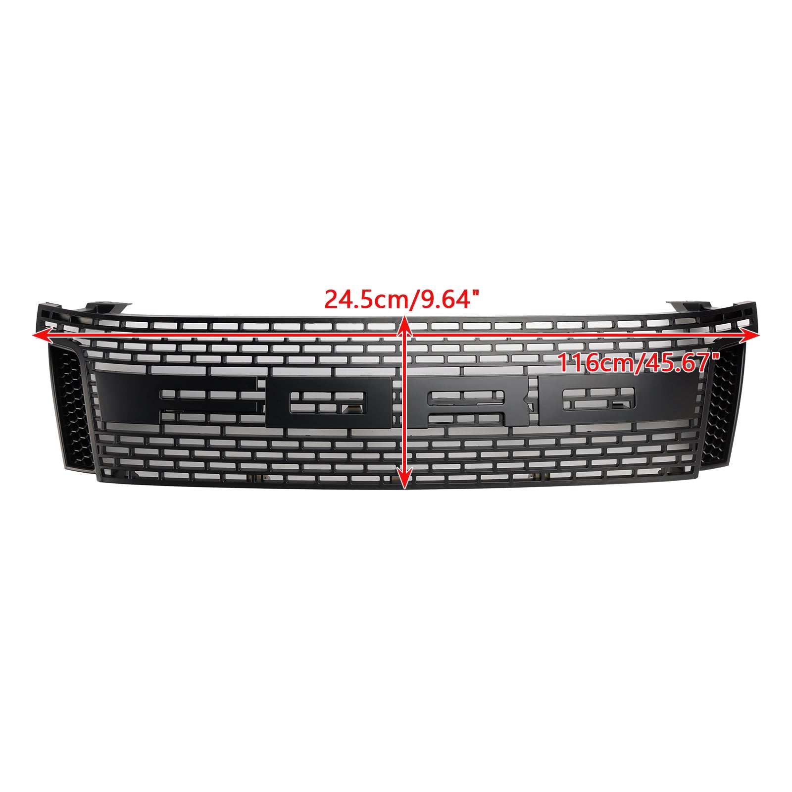2012-2015 Ford Ranger T6 PX1 Raptor Front Grill Zgornji odbijač črne črne rešetke z LED lučmi