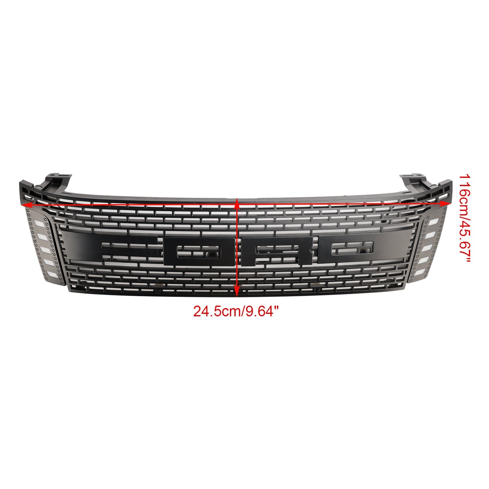 2012-2015 Ford Ranger T6 PX1 Raptor Front Grill Zgornji odbijač črne črne rešetke z LED lučmi