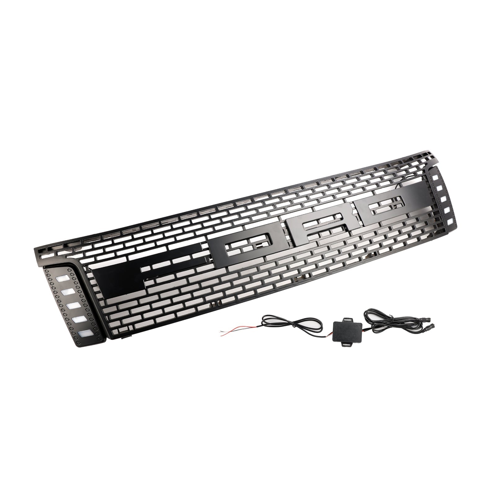2012-2015 Ford Ranger T6 PX1 Raptor Front Grill Zgornji odbijač črne črne rešetke z LED lučmi