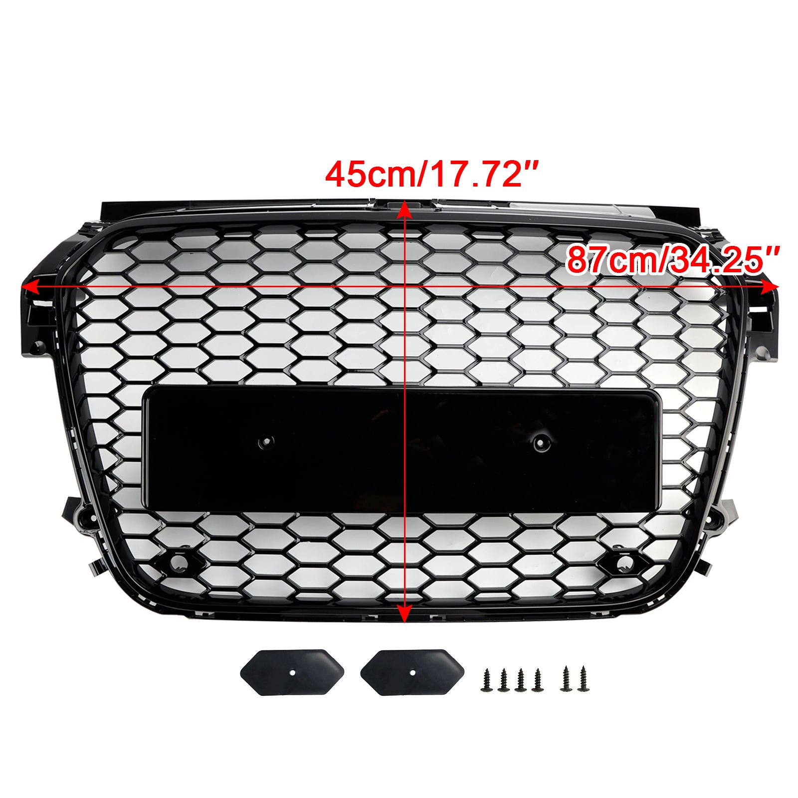 Rejilla de parachoques delantero de panal negro brillante para Audi A1 S1 Pre-uplift 2010-2015