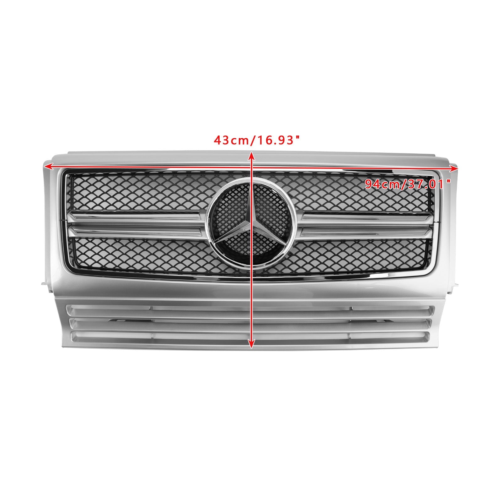 Grille de pare-chocs avant chromée noire générique pour Mercedes Benz W463 1990-2018