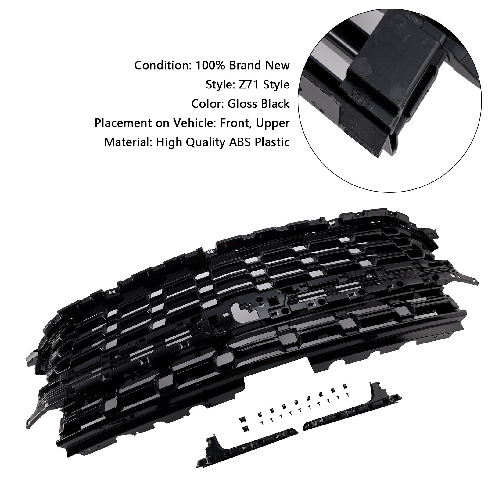 Grille de pare-chocs avant Z71 noire pour Chevrolet Tahoe/Suburban 2021-2024