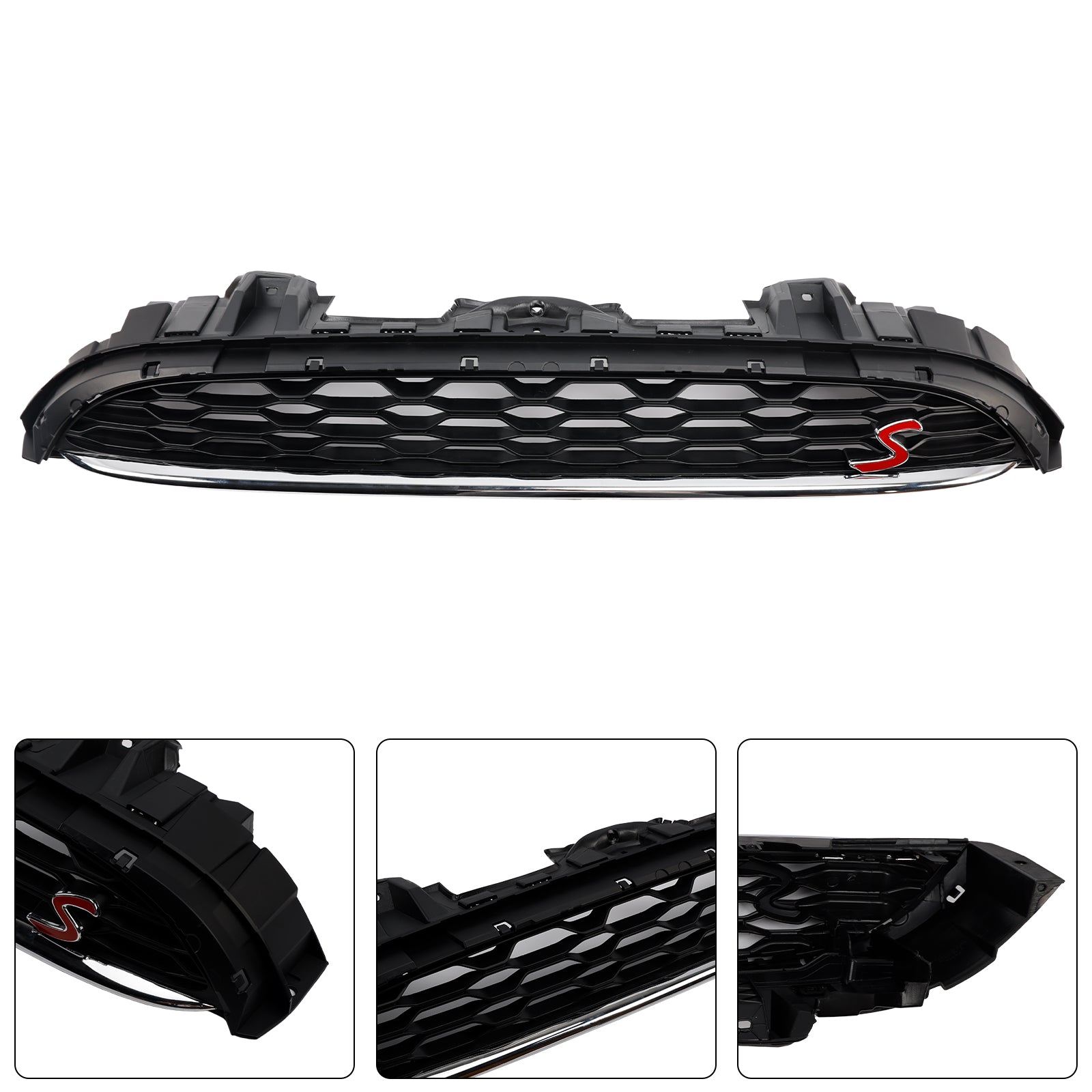 Czarna przednia kratka w siatce 5113735528 dla mini Cooper F55 F56 F57 2014-2021