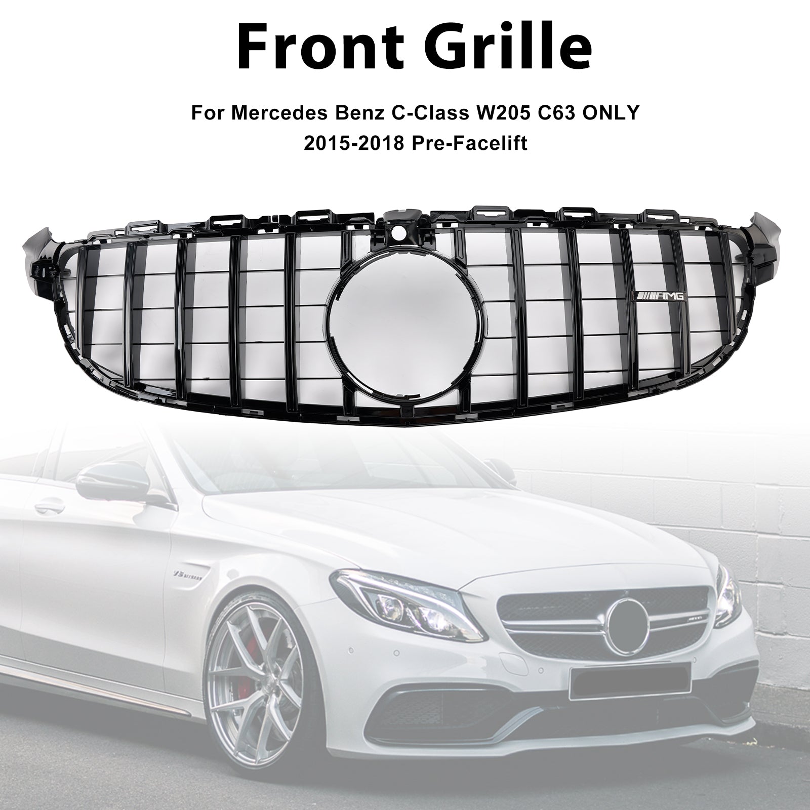 Grille de pare-chocs avant pré-lifting Mercedes Benz W205 C63 2015-2018