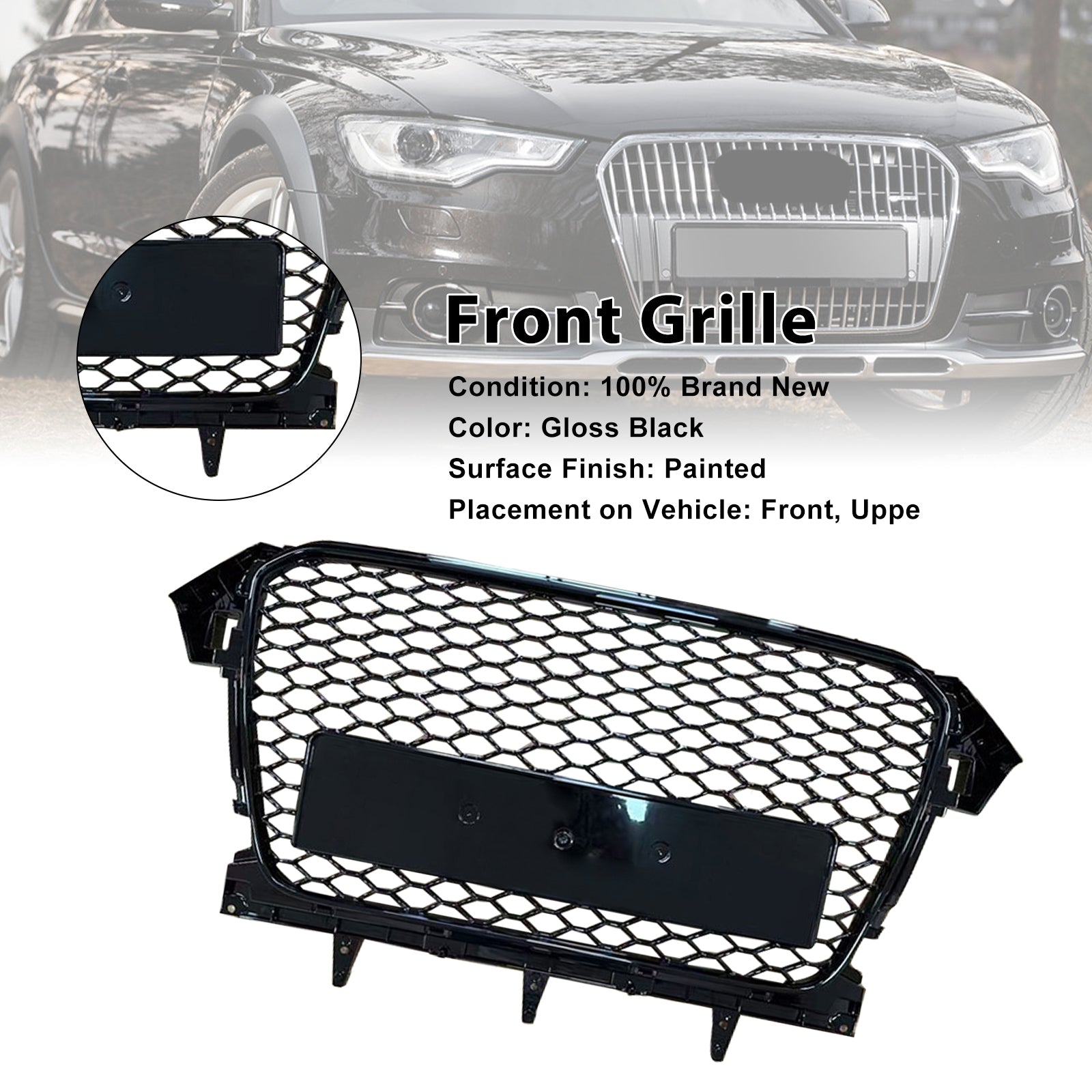Grille de pare-chocs avant style RS4 pour Audi A4 B8.5 Allroad 2013-2016 uniquement