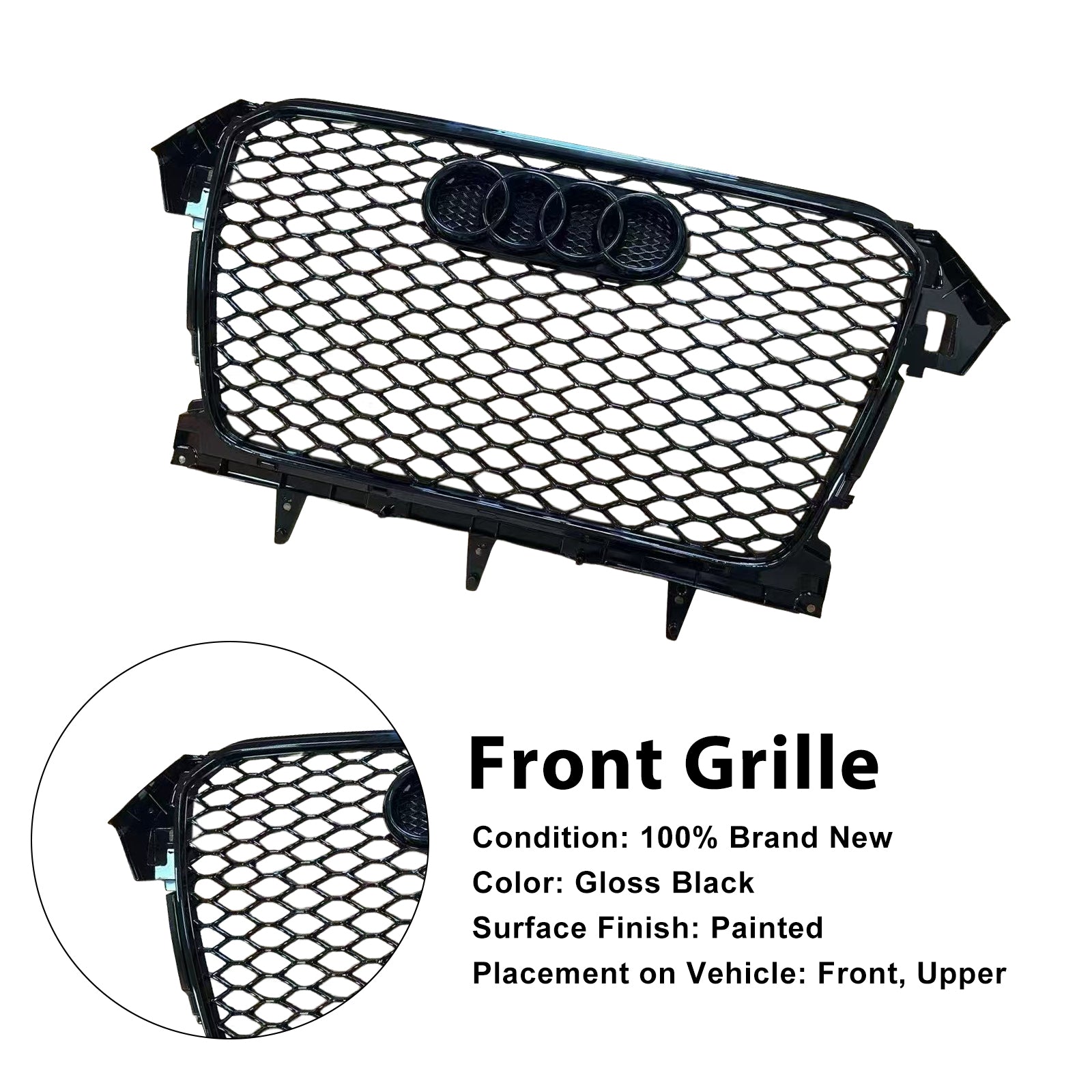 Grille de pare-chocs avant style RS4 pour Audi A4 B8.5 Allroad 2013-2016 uniquement