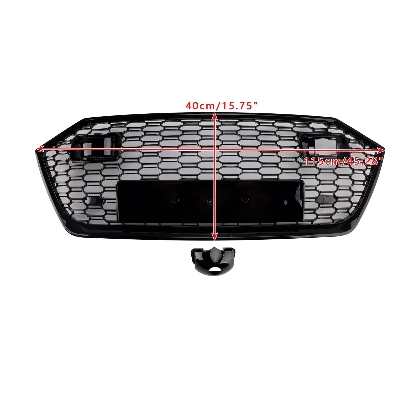 Musta etupuskurin säleikkö Audi A7 C8 S7:lle ja ACC 2019-2024