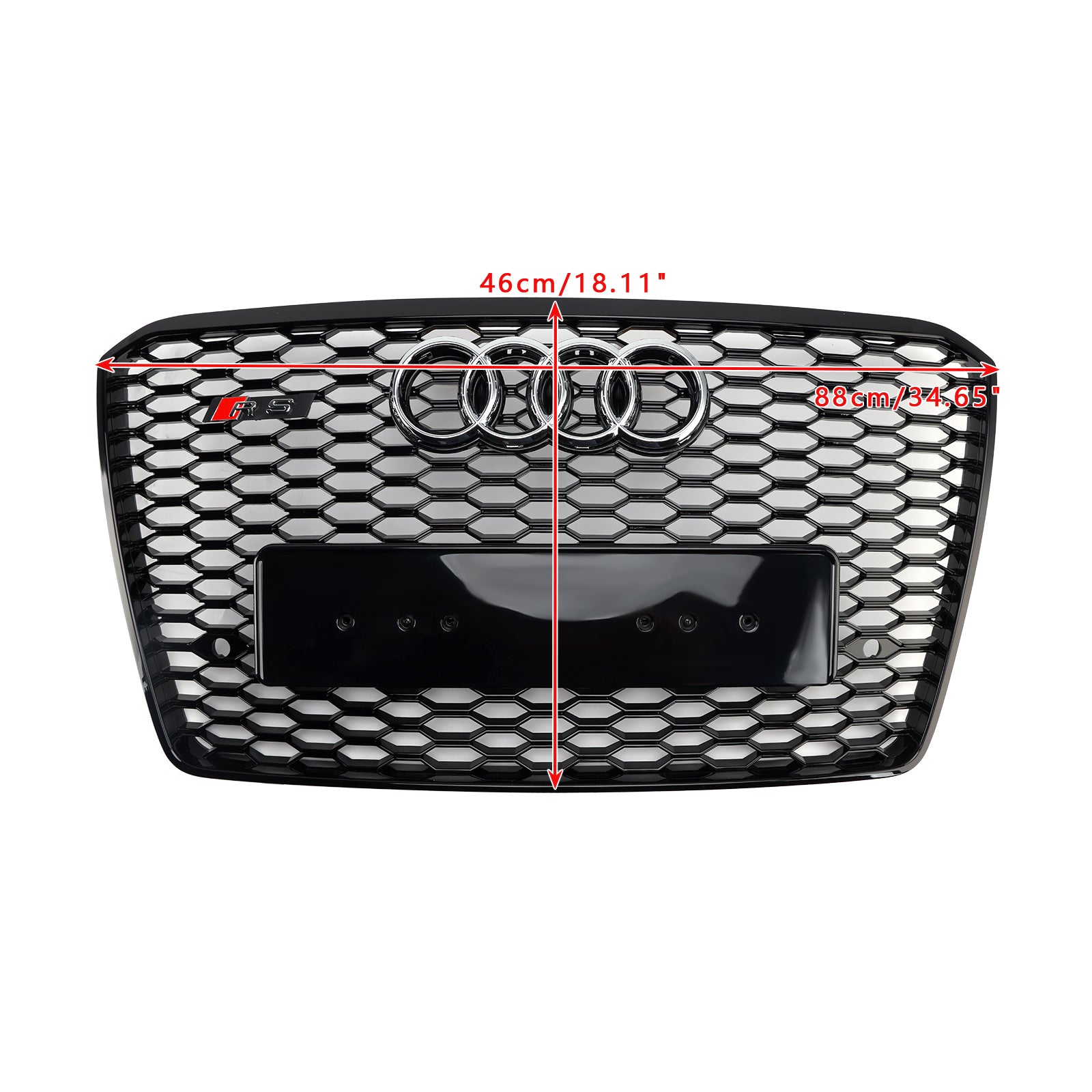 Grille de pare-chocs avant style nid d'abeille noire pour Audi A8 S8 RS8 2015-2017