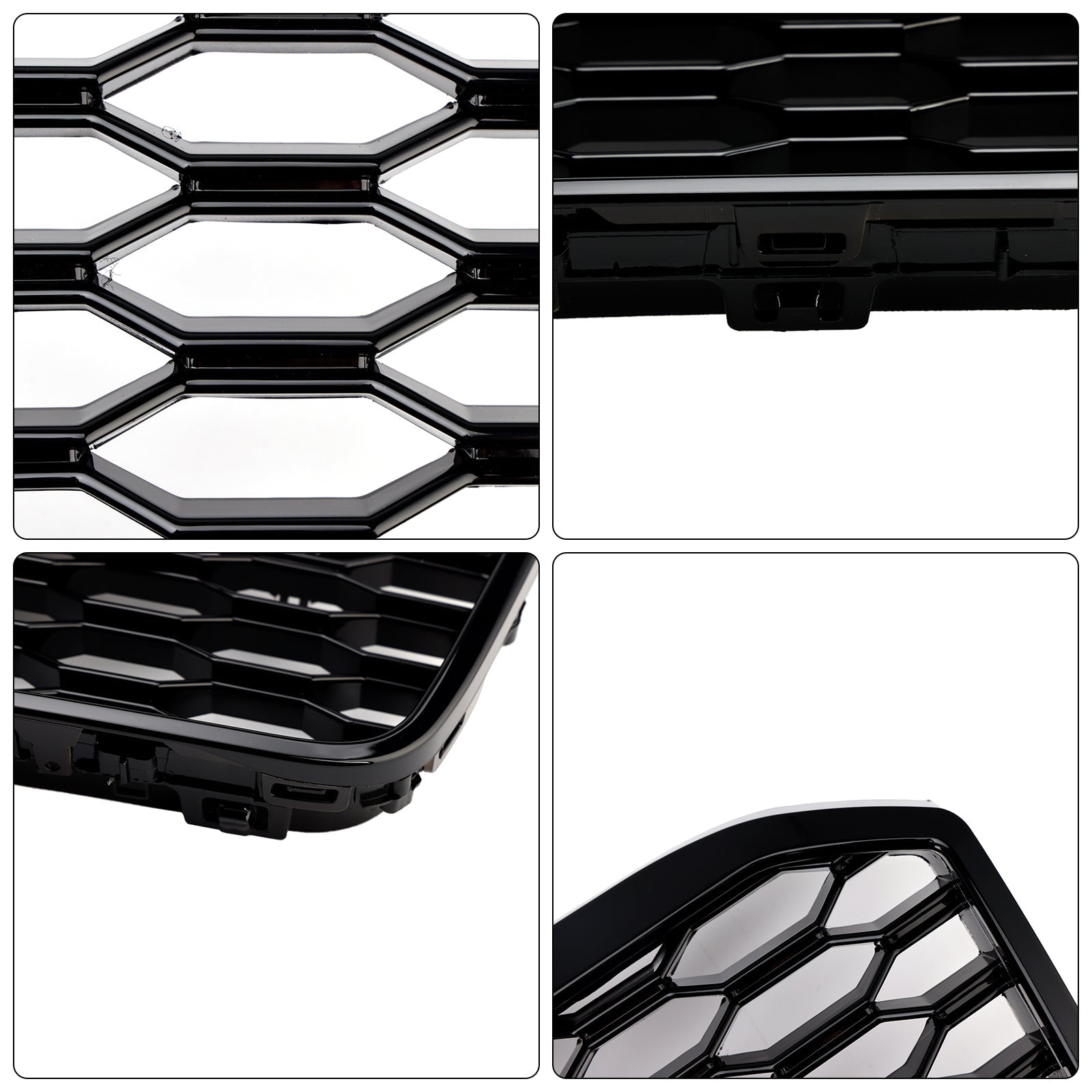 Grille de pare-chocs avant style nid d'abeille noire pour Audi A8 S8 RS8 2015-2017