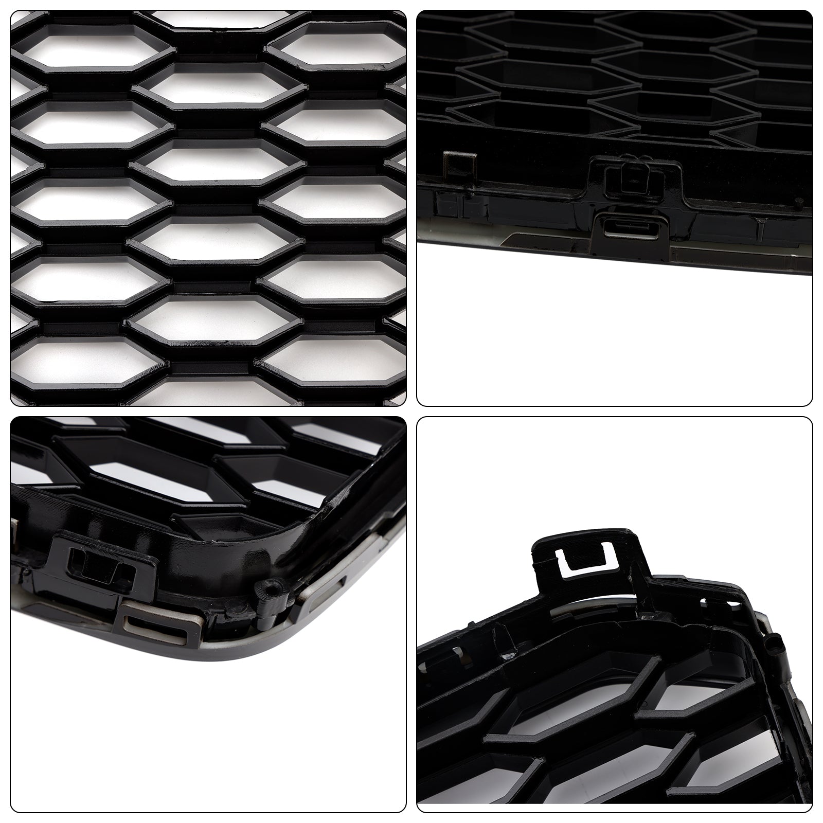 Grille de pare-chocs avant style nid d'abeille noire pour Audi A8 S8 RS8 2015-2017
