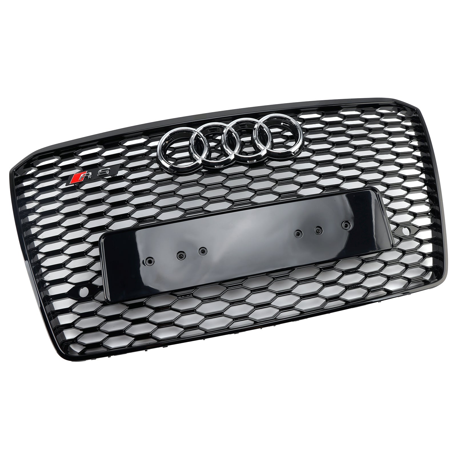 Grille de pare-chocs avant style nid d'abeille noire pour Audi A8 S8 RS8 2015-2017