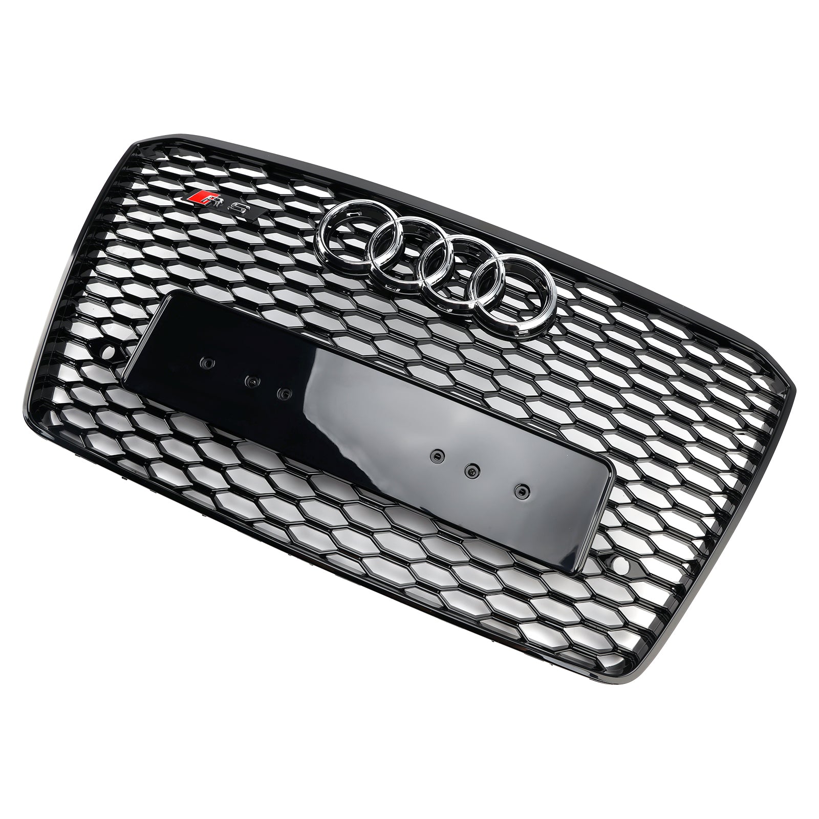 Grille de pare-chocs avant style nid d'abeille noire pour Audi A8 S8 RS8 2015-2017