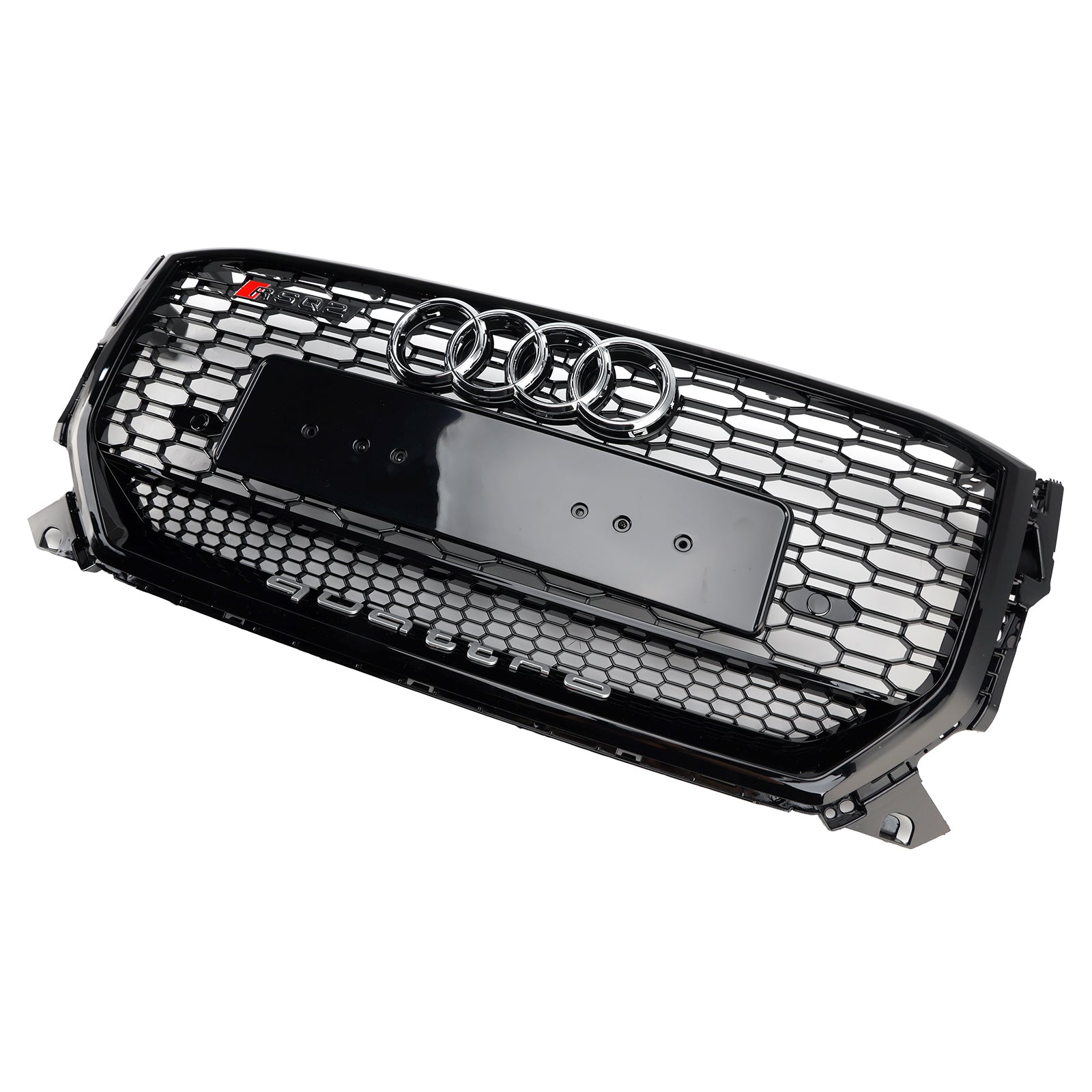Honingraat frontrooster'bijen hoogglans zwart voor Audi Q2 voorgelakt 2016-2020