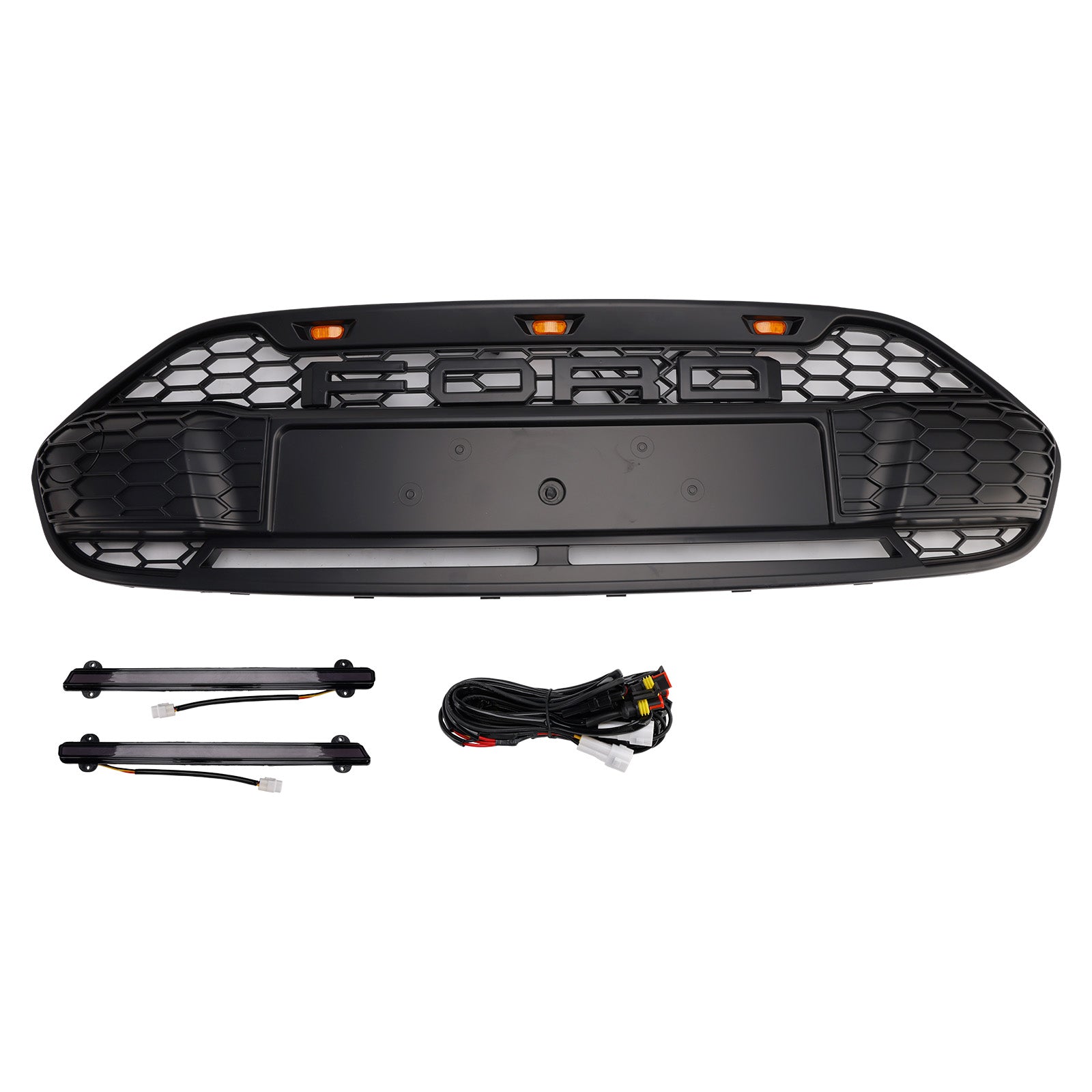 Črna maska ​​sprednjega odbijača z LED za Ford Transit Connect 2014-2018