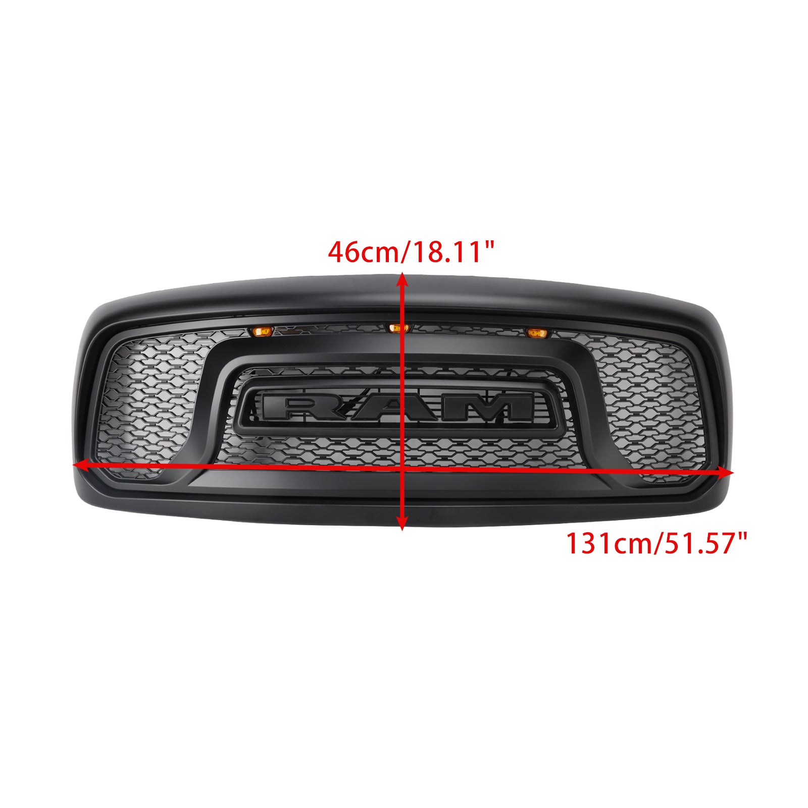 Grille de pare-chocs avant style rebelle pour Dodge RAM 1500/2500/3500 2002-2005