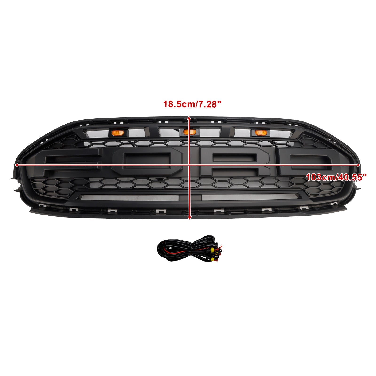 Grille de pare-chocs avant noire avec LED pour Ford Transit Connect 2019-2023