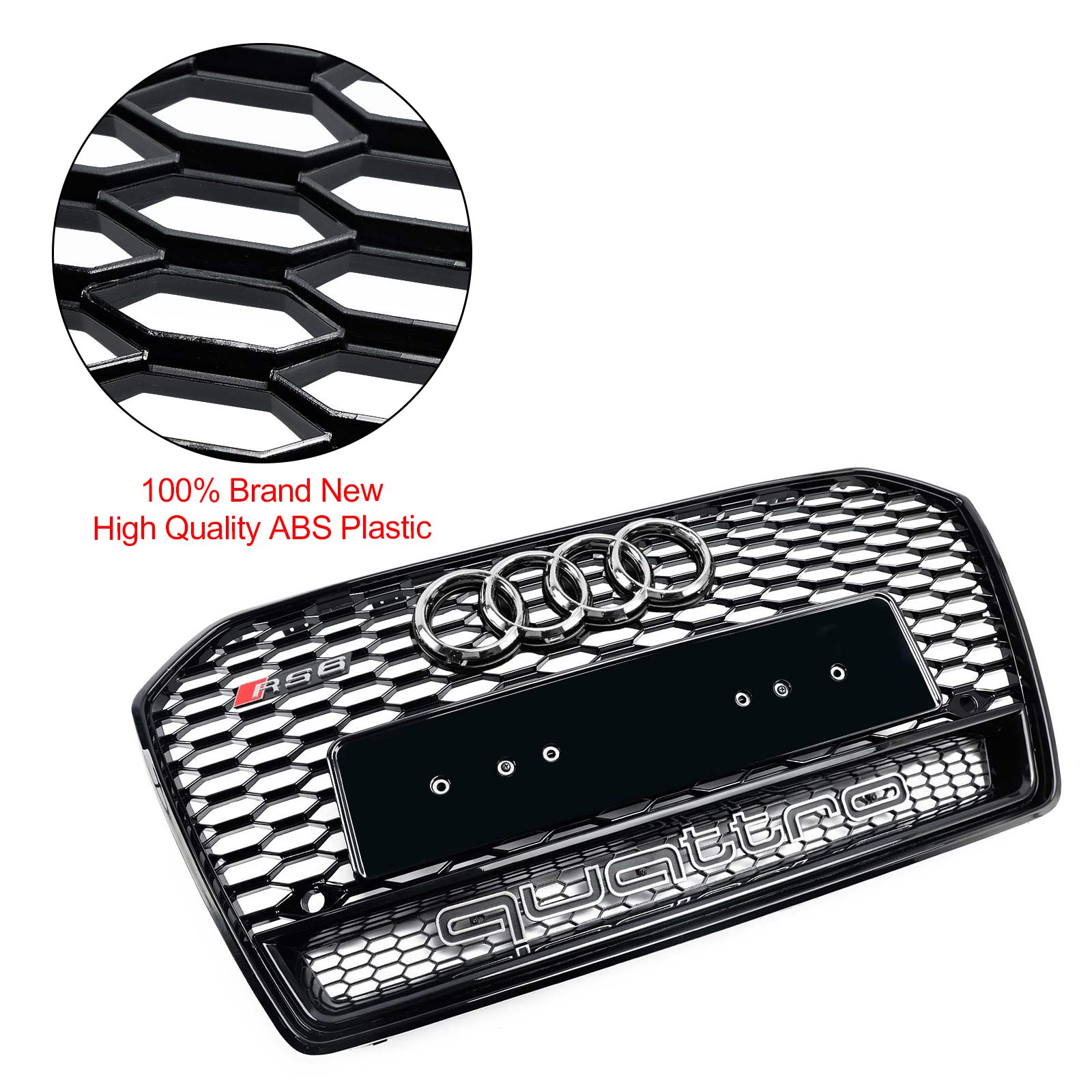 2016-2018 Audi A6 S6 C7 C7PA RS6 Style Grille de calandre en nid d'abeille noire