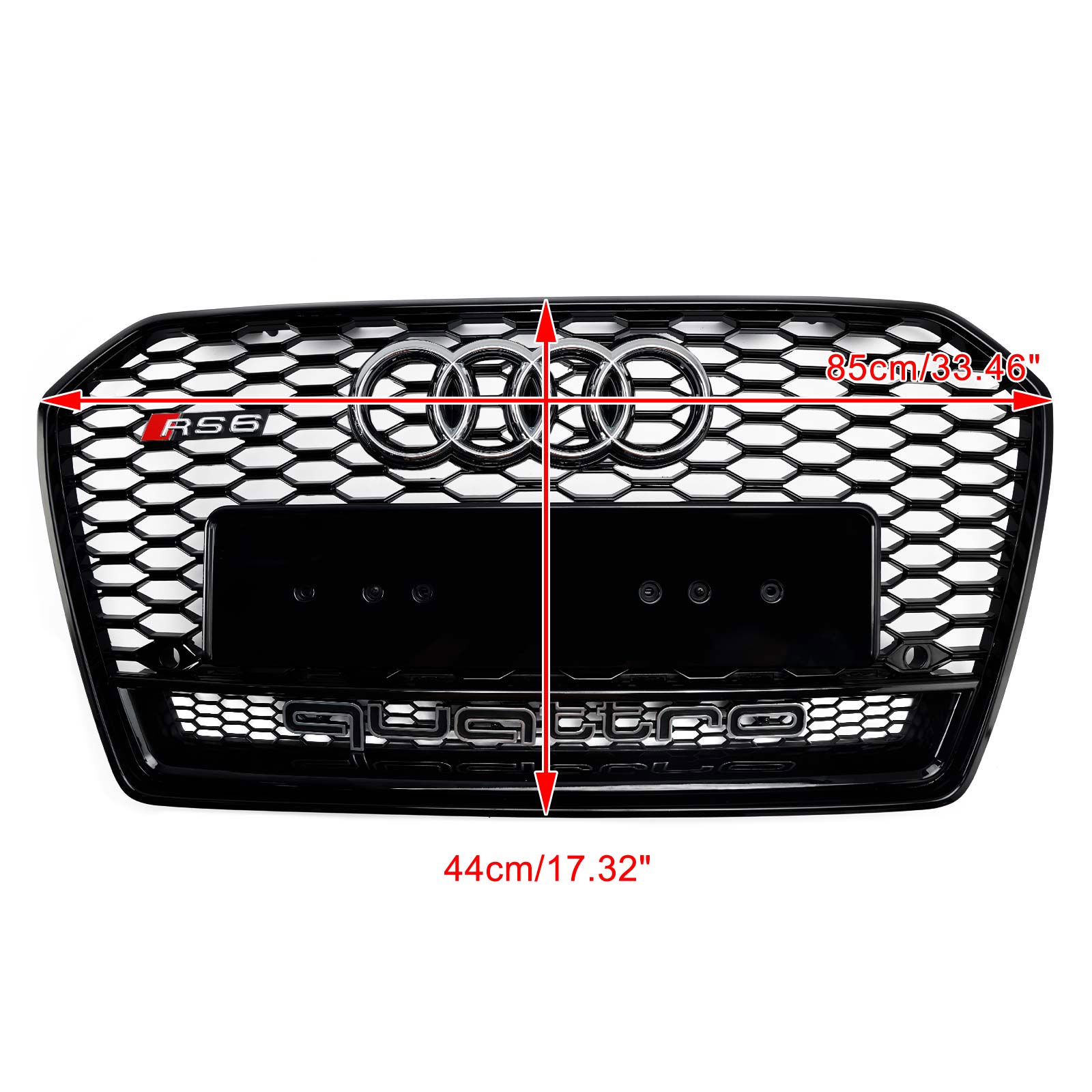 Griglia anteriore a nido d'ape nera stile Audi A6 S6 C7 C7PA RS6 2016-2018