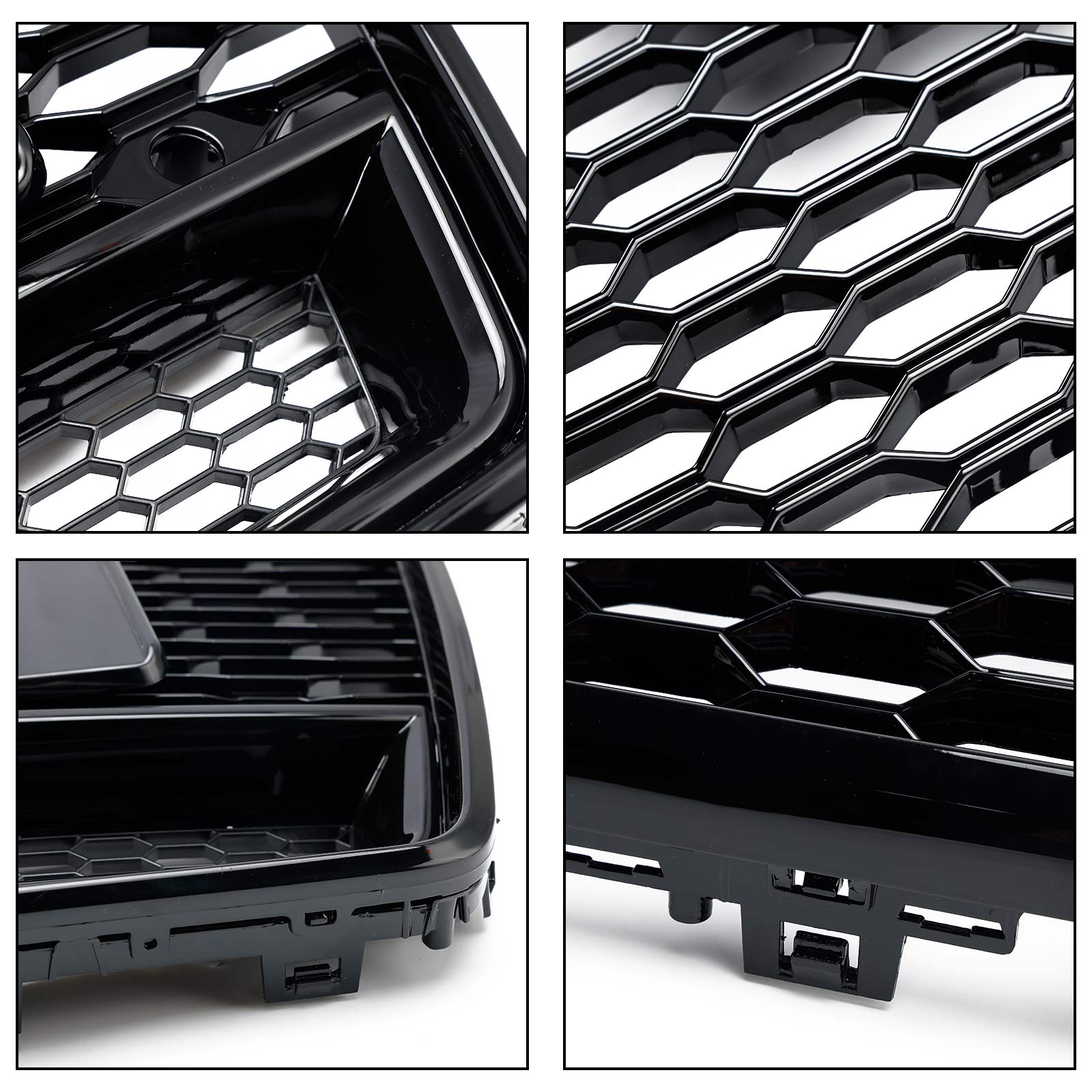 2016-2018 Audi A6 S6 C7 C7PA RS6 Style Grille de calandre en nid d'abeille noire