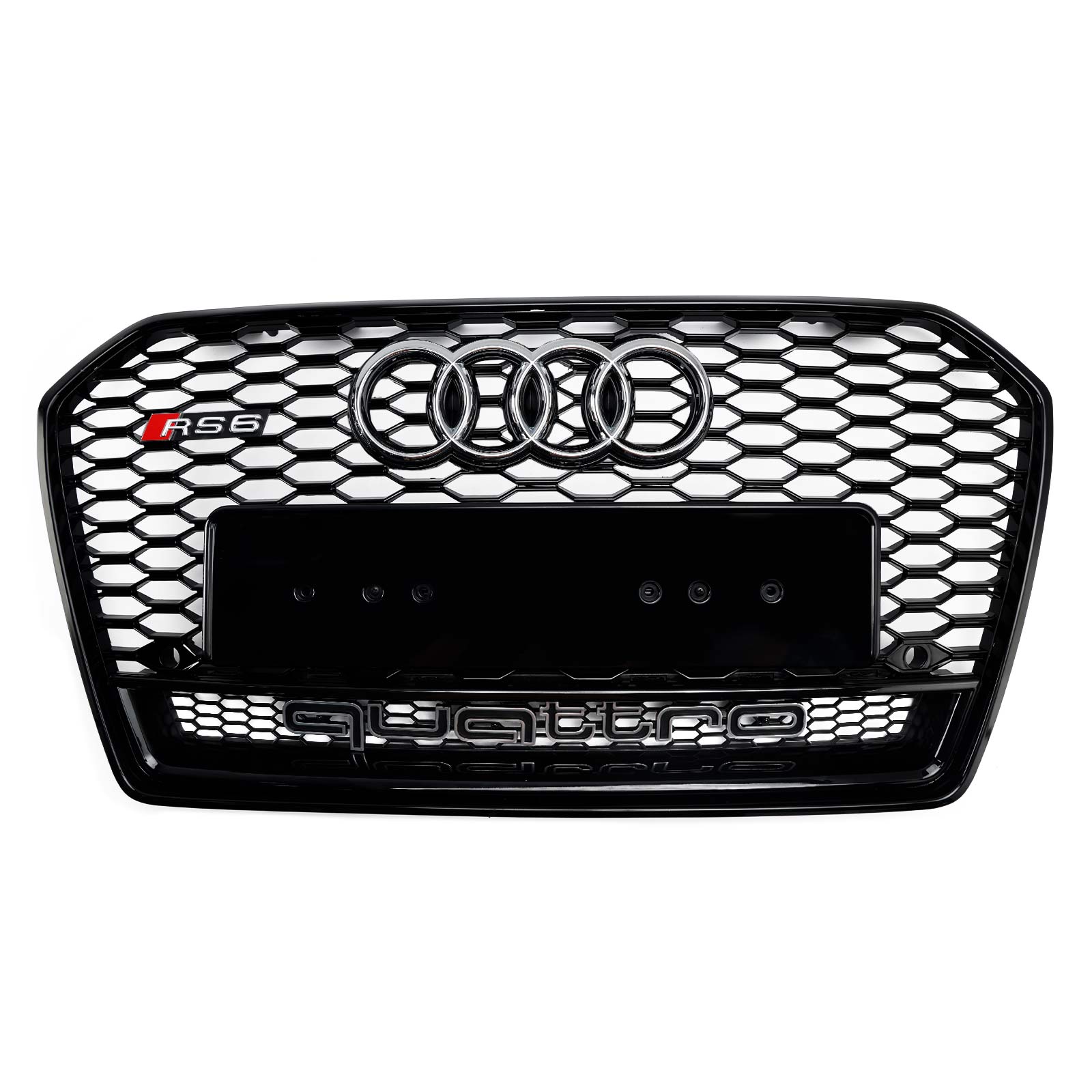 Parrilla delantera de panal negra estilo Audi A6 S6 C7 C7PA RS6 2016-2018