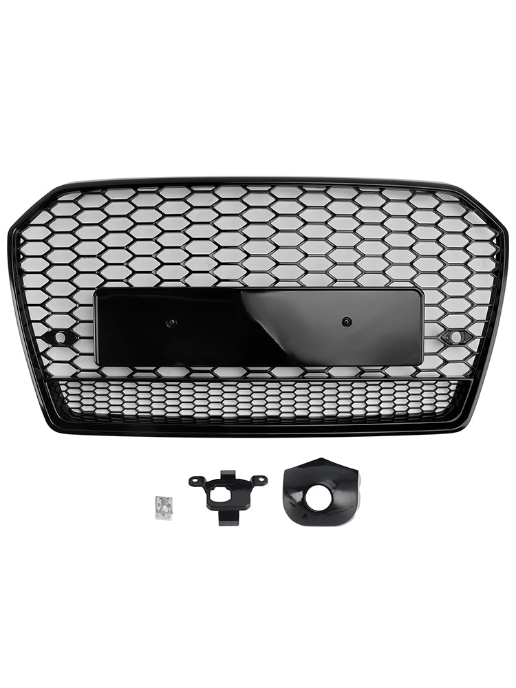 Calandre avant en nid d'abeille style RS6 pour Audi A6 S6 C7 2016-2018, noire