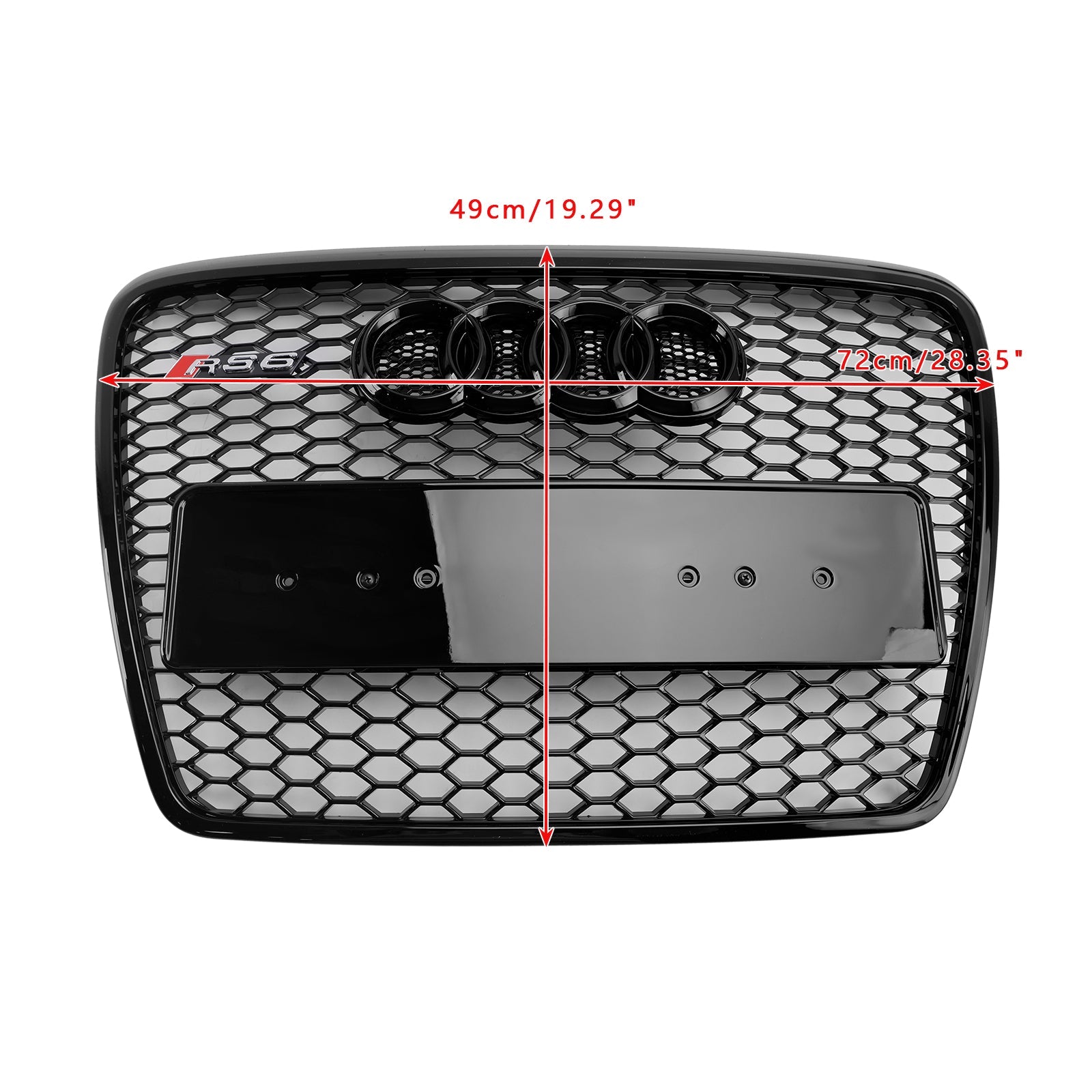 Grille de pare-chocs avant en nid d‘abeille noire pour Audi A6 C6 Facelift 2008-2011