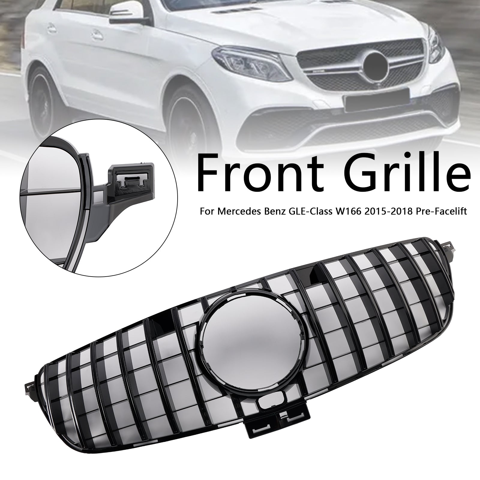 Grille de pare-chocs avant style GT pour Mercedes Benz Classe GLE W166 2015-2018