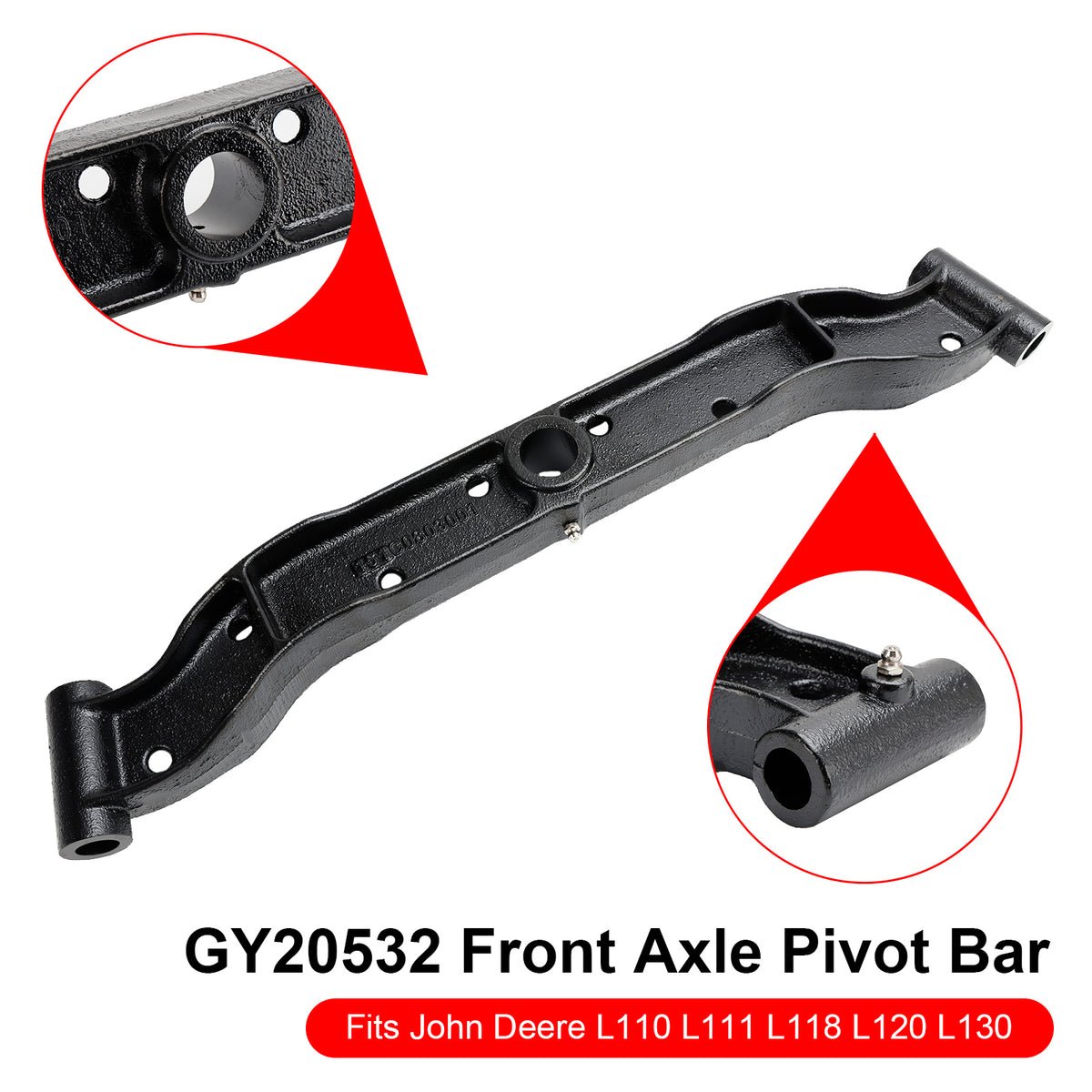 Barre Pivotante D'essieu GY20532 - Compatible Tondeuses G110 L100 L105 Etc. - Noire Antirouille