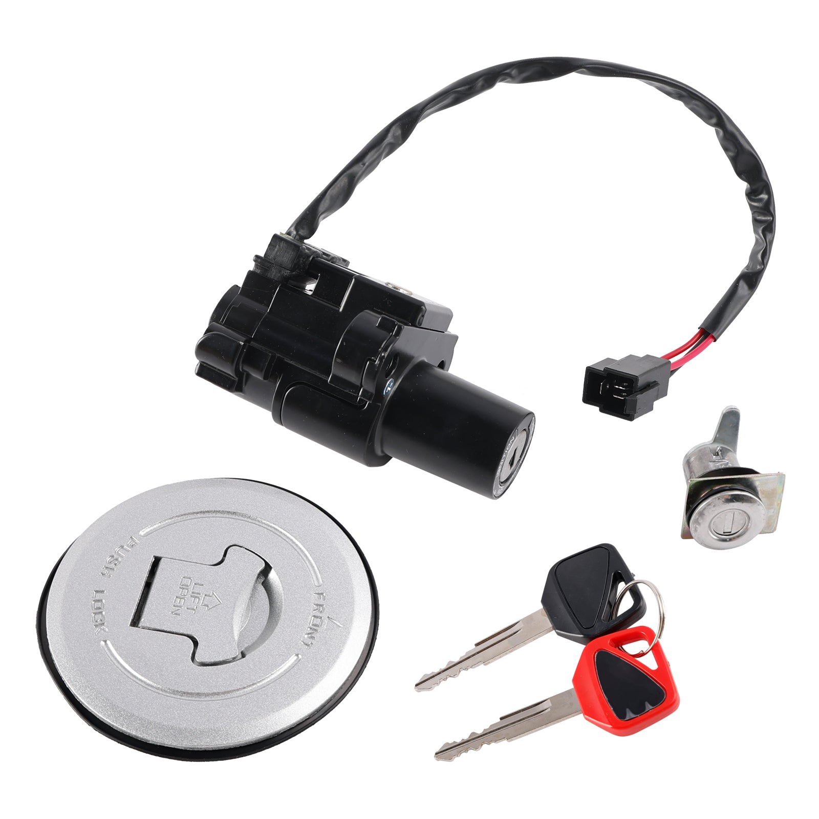 Sytytyskytkin Polttoaine Kaasukorkki Istuimen lukon avaimet Honda FMX650 05-06 CB250 Hornet Generic