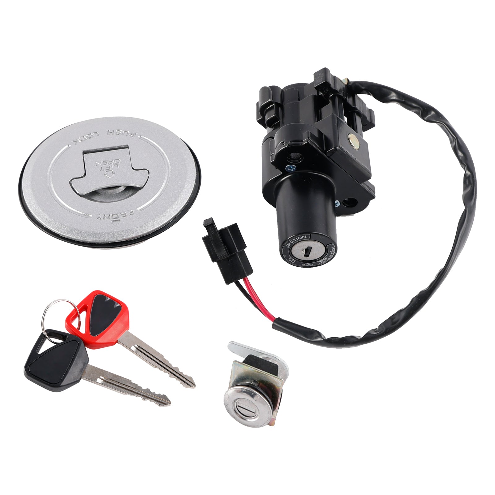 Sytytyskytkin Polttoaine Kaasukorkki Istuimen lukon avaimet Honda FMX650 05-06 CB250 Hornet Generic