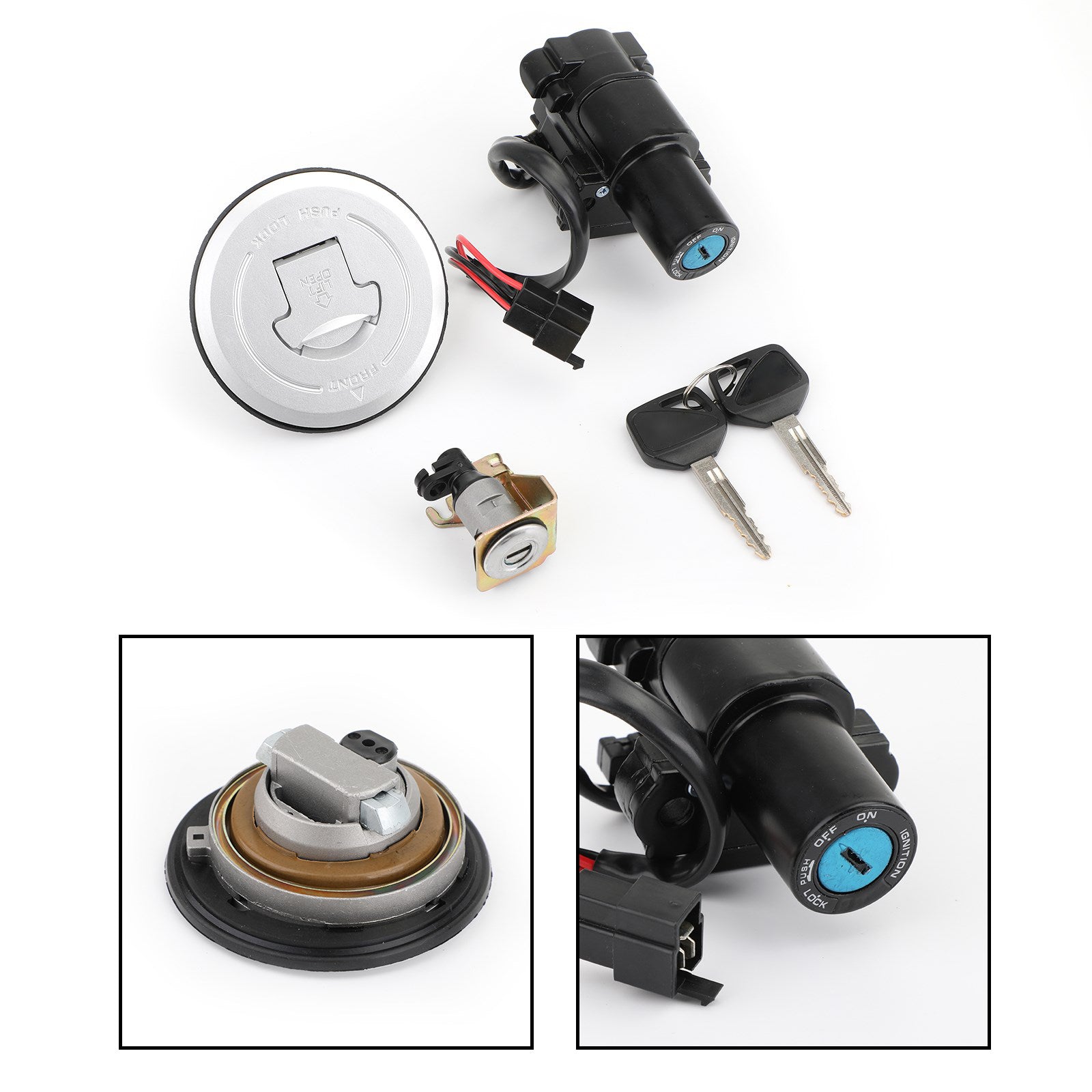 Contactslot Brandstof Gas Cap Seat Lock Key Set Voor Honda CBR250R CBR300R 11-18 Generiek