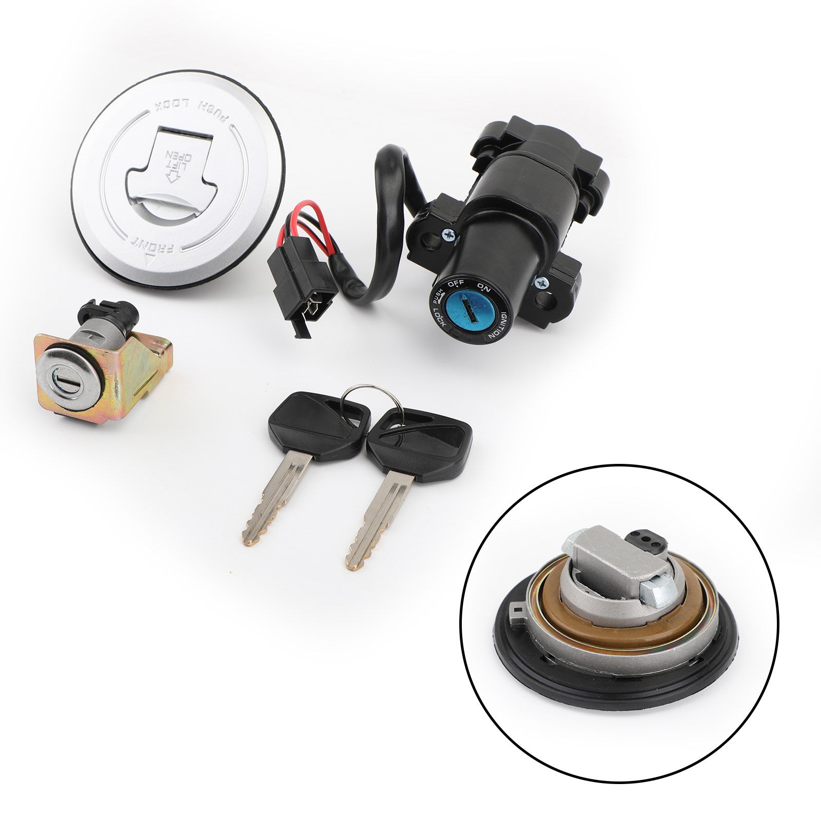 Contactslot Brandstof Gas Cap Seat Lock Key Set Voor Honda CBR250R CBR300R 11-18 Generiek