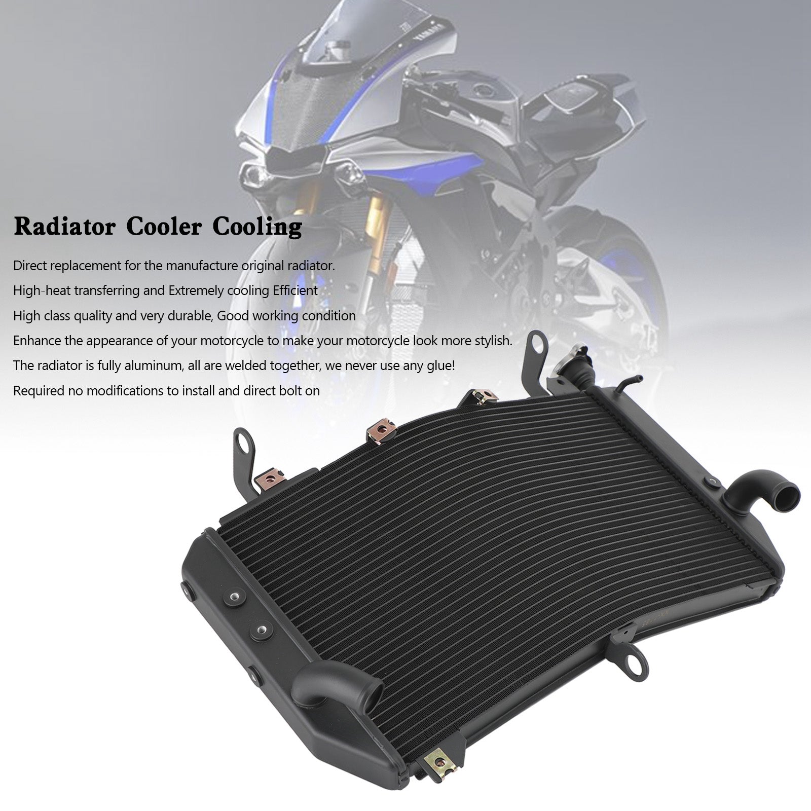 Raffreddamento del radiatore in alluminio per Yamaha YZF R1 R1M R1S 2015-2023