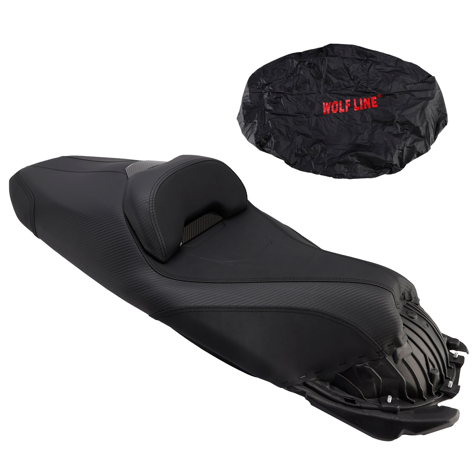 Siège passager complet avec dossier orange pour Honda Adv350 (2022-2025).