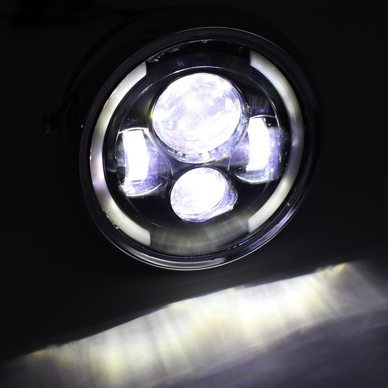 7" Faro LED Hi/Lo DRL da pollici nero rotondo per Softail Slim FLS S FLSS 2012-2017