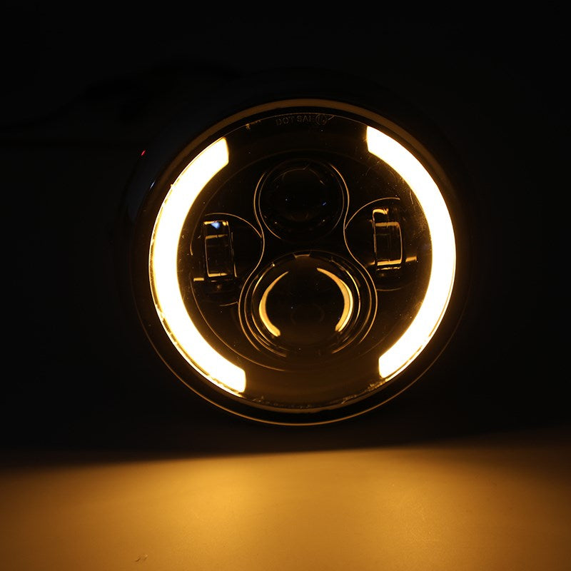 7" Faro LED Hi/Lo DRL da pollici nero rotondo per Softail Slim FLS S FLSS 2012-2017